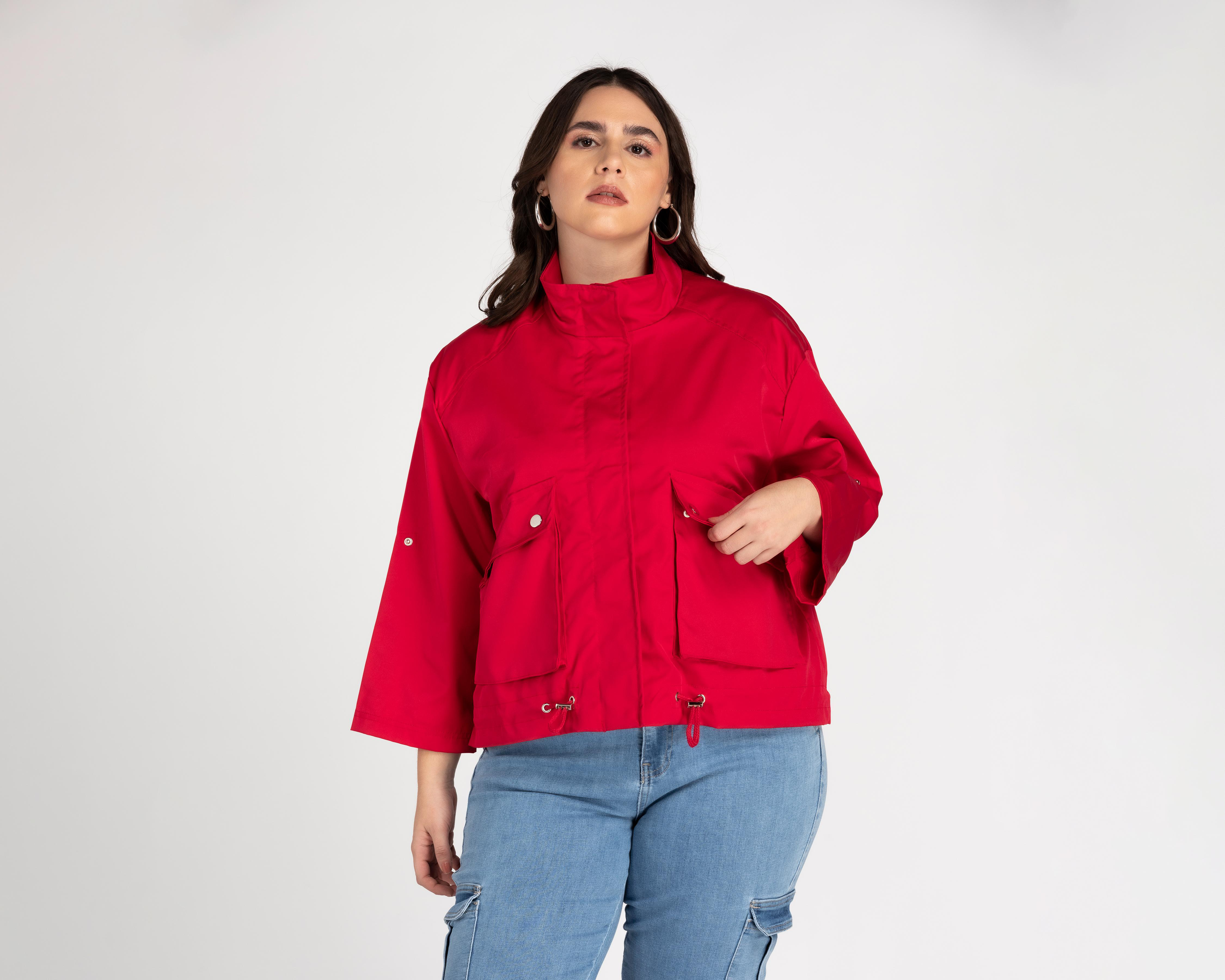Foto 5 pulgar | Chamarra Refill Roja con Bolsas