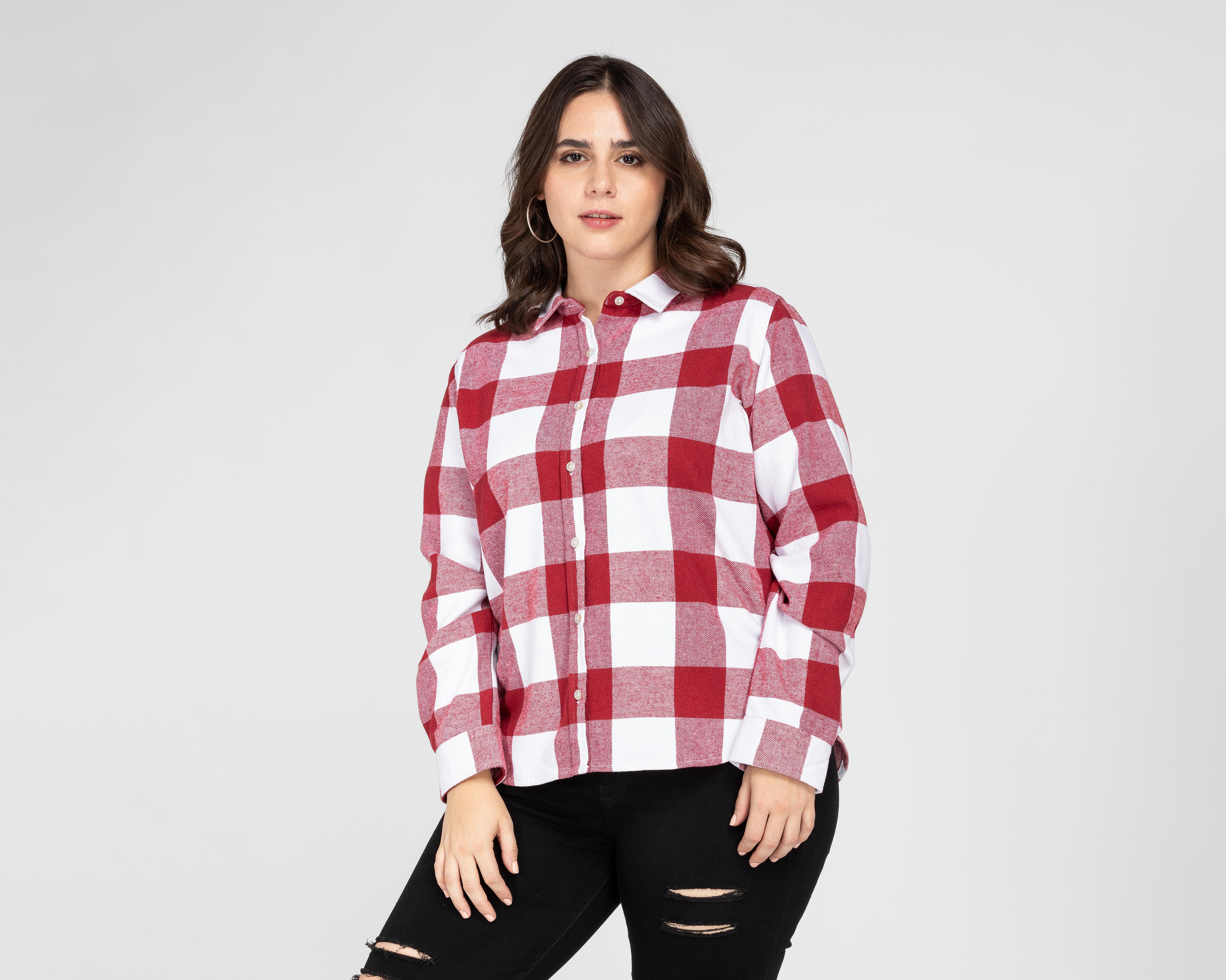 Foto 4 | Blusa Refill Manga Larga a Cuadros