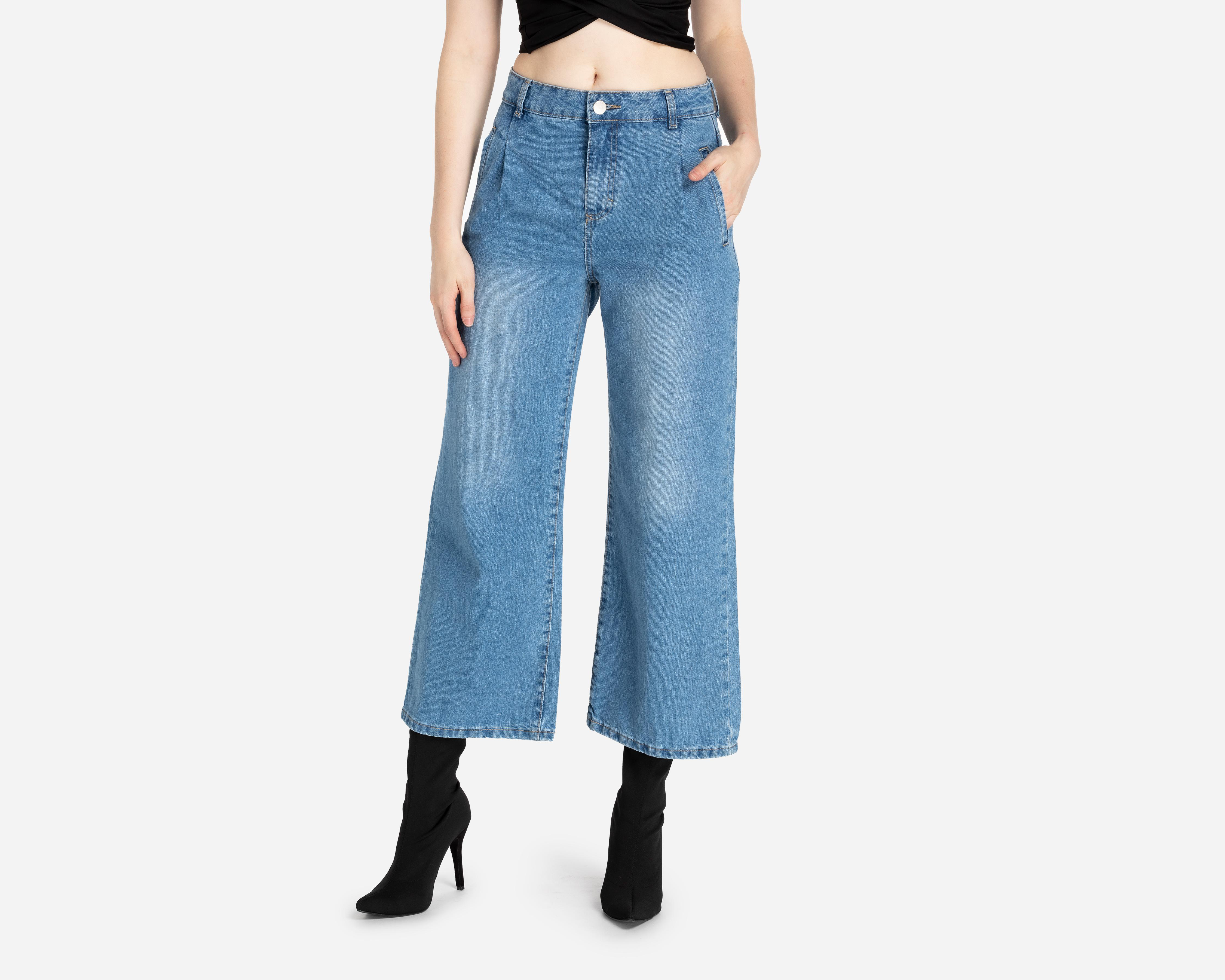Jeans Bebe Mom Fit Deslavados