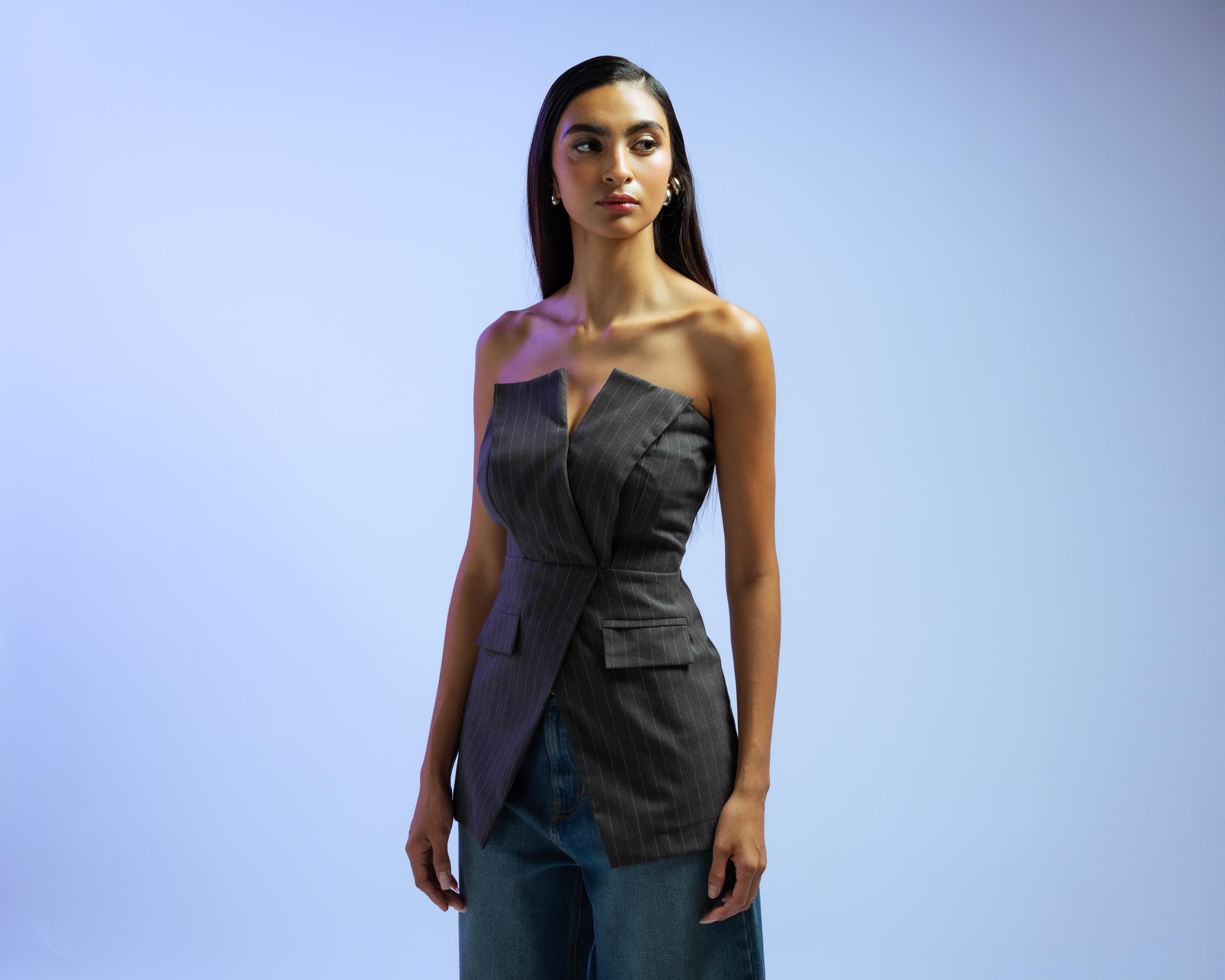 Foto 3 pulgar | Blusa Strapless Strona para Mujer