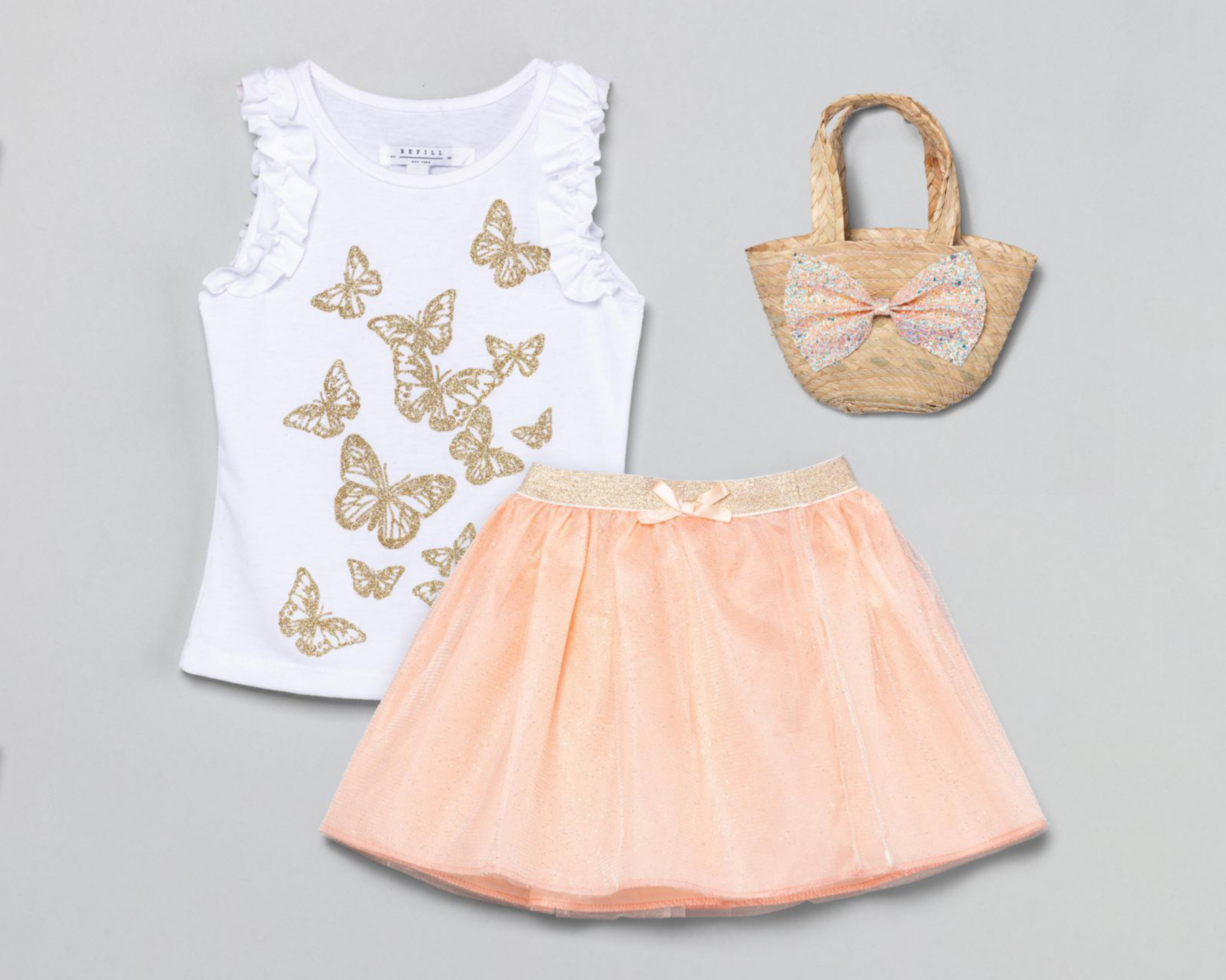 Foto 1 | Conjunto con Falda Refill para Niña 3 Piezas