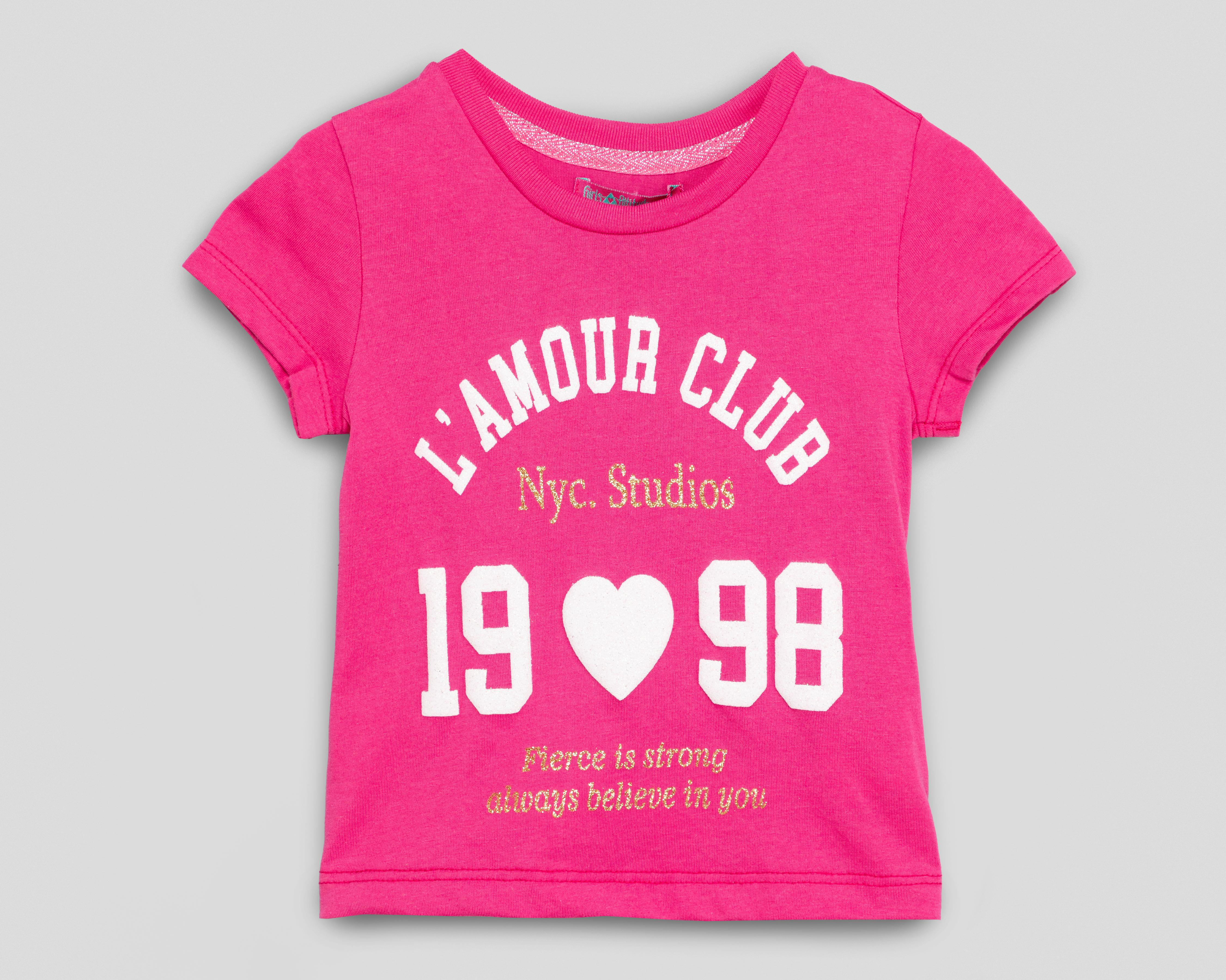 Playera Girls Attitude Manga Corta Estampada para Niña