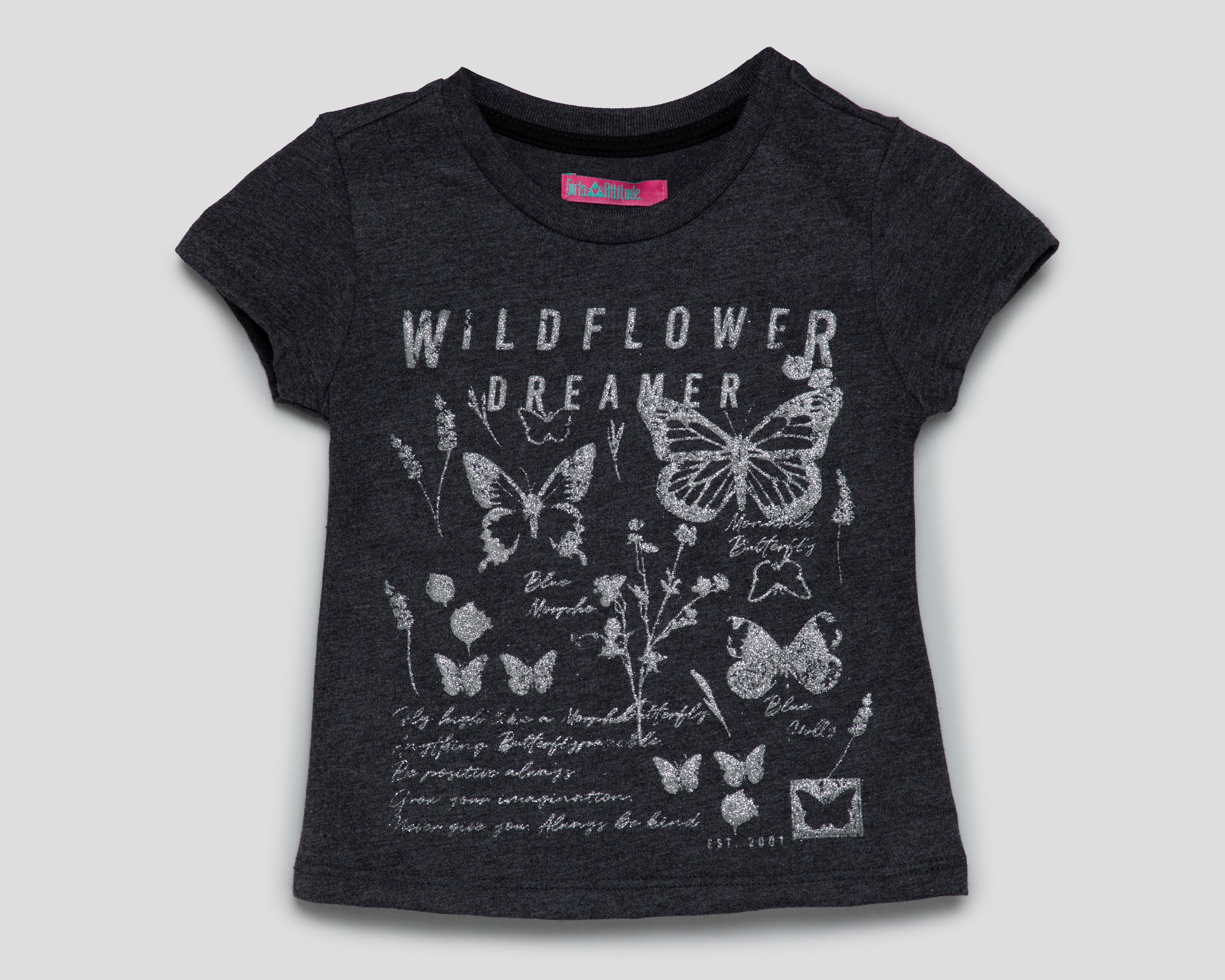 Foto 1 | Playera Girls Attitude Manga Corta Mariposas para Niña