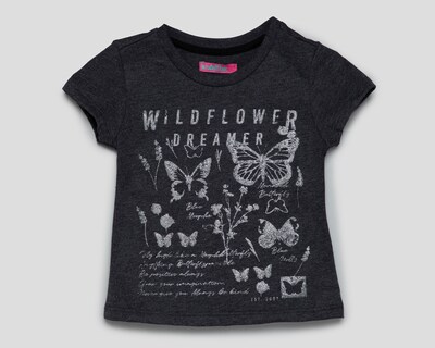 Foto 1 | Playera Girls Attitude Manga Corta Mariposas para Niña