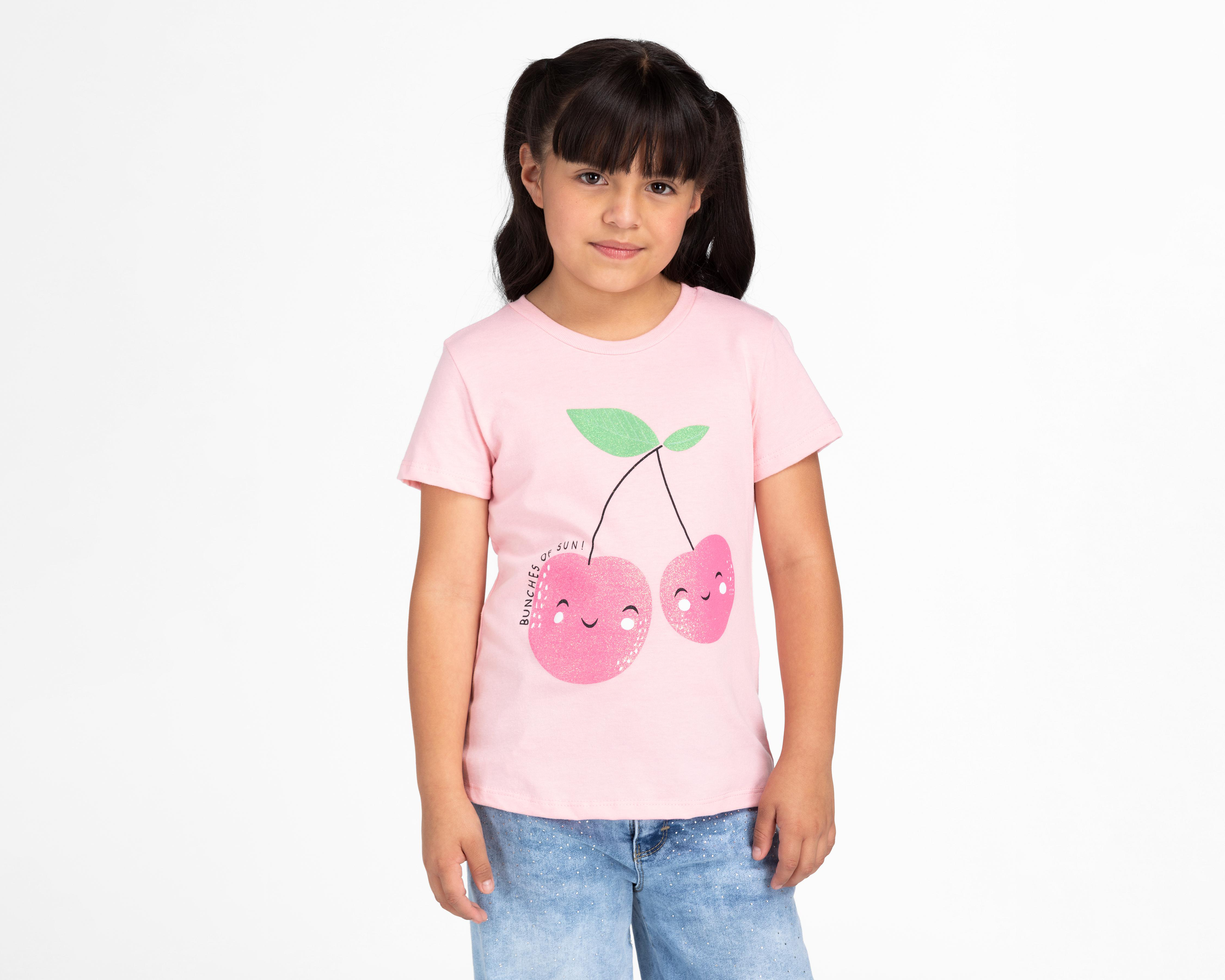 Foto 2 pulgar | Playera Girls Attitude Manga Corta Estampada para Niña