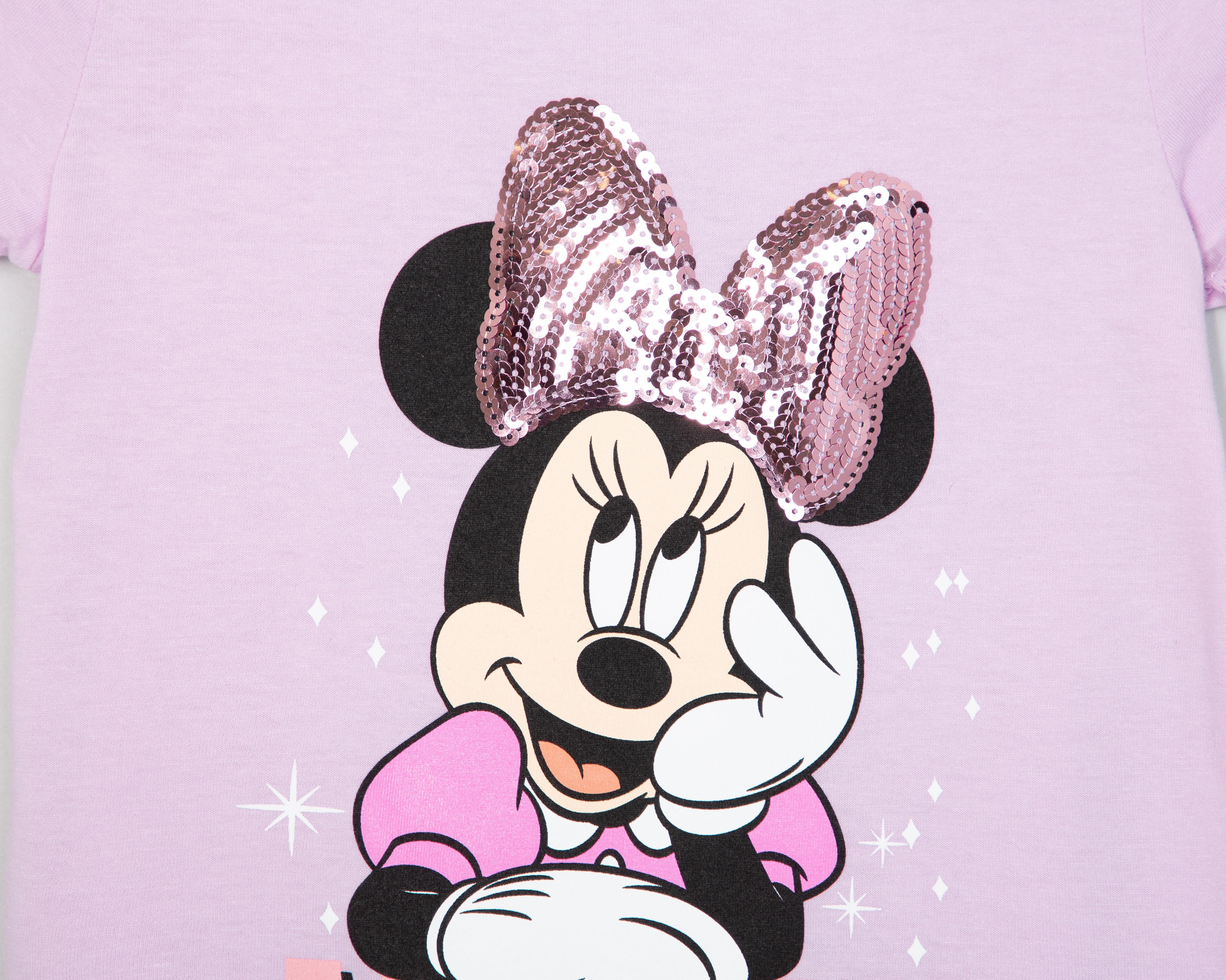 Foto 4 pulgar | Playera Disney Minnie Mouse Manga Corta para Niña