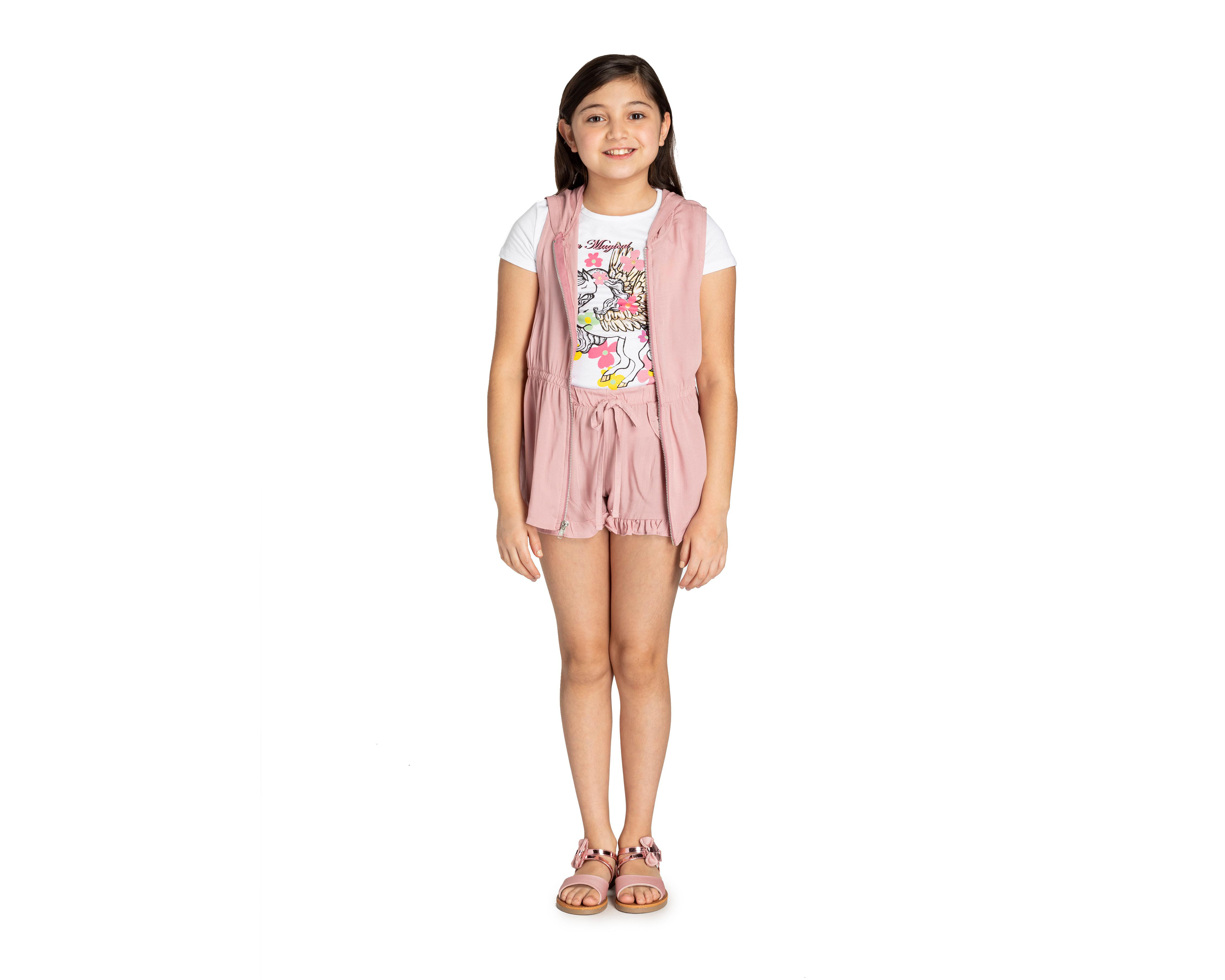 Foto 1 | Conjunto con Short Girls Attitude para Niña 3 Piezas