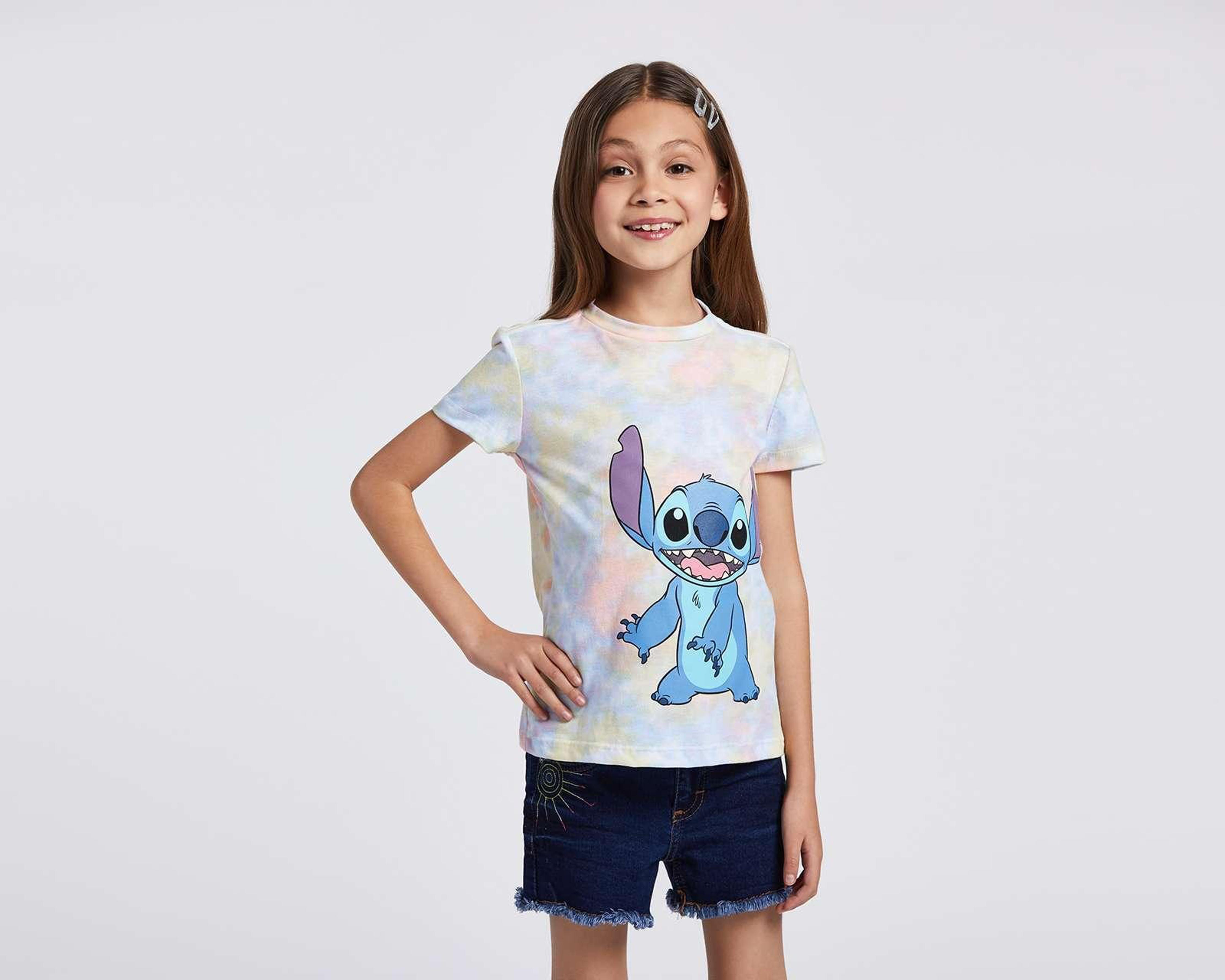 Playera Disney Lilo & Stitch Manga Corta para Niña