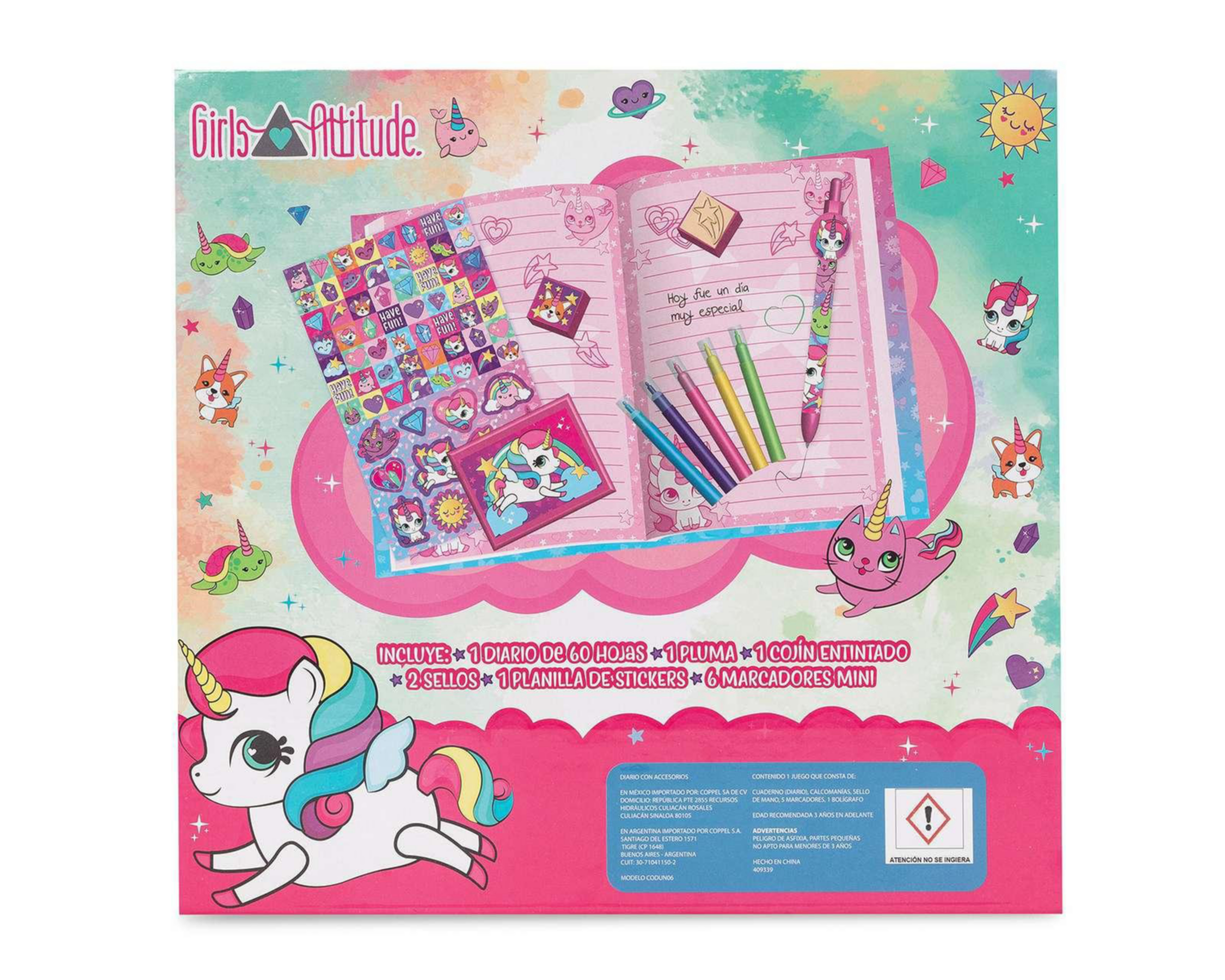 Foto 2 | Diario con Candado Girls Attitude