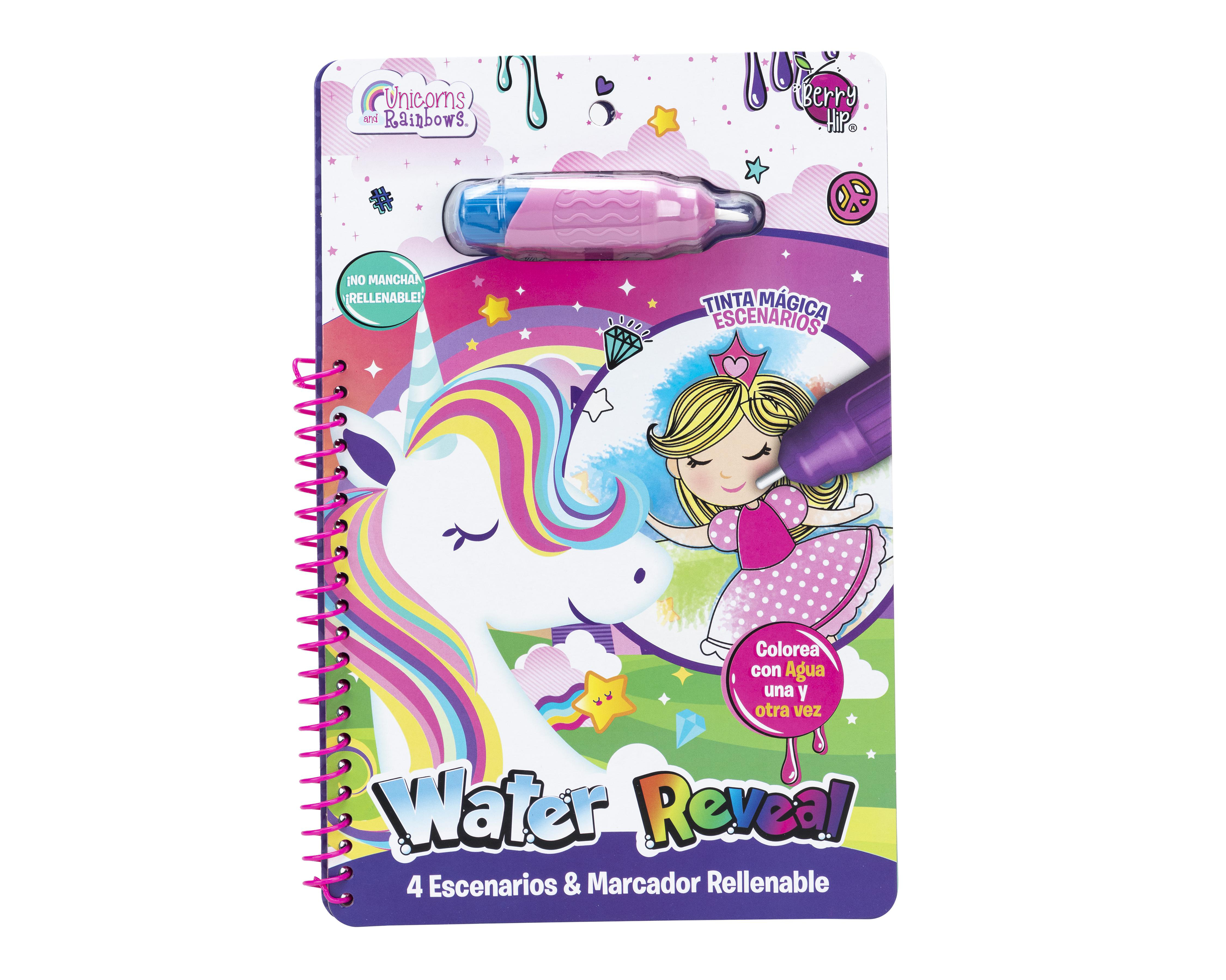 Foto 2 pulgar | Libro para Colorear Unicorns & Rainbows con Tinta Mágica 2 Piezas