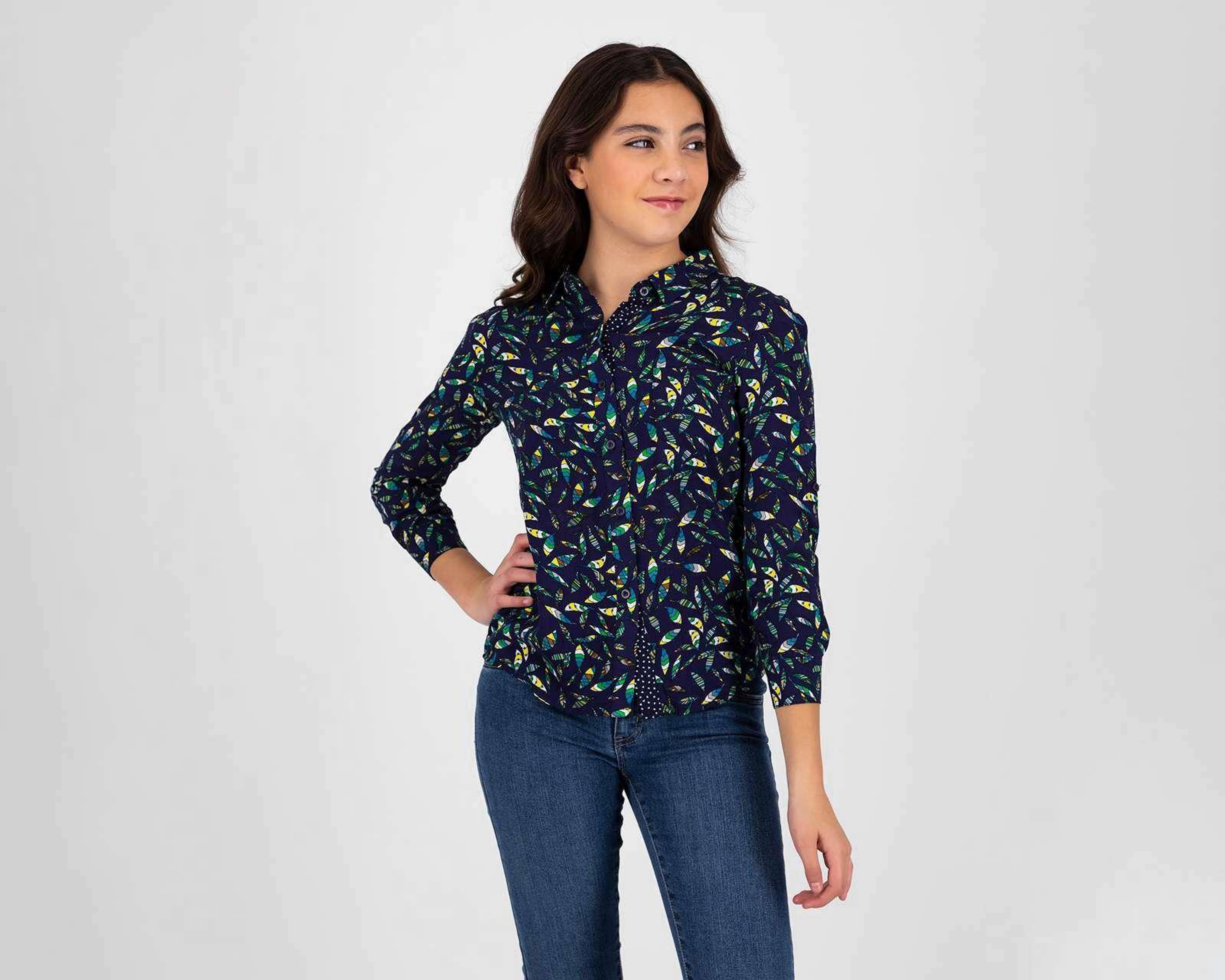 Foto 2 pulgar | Blusa Denim Crew Juvenil