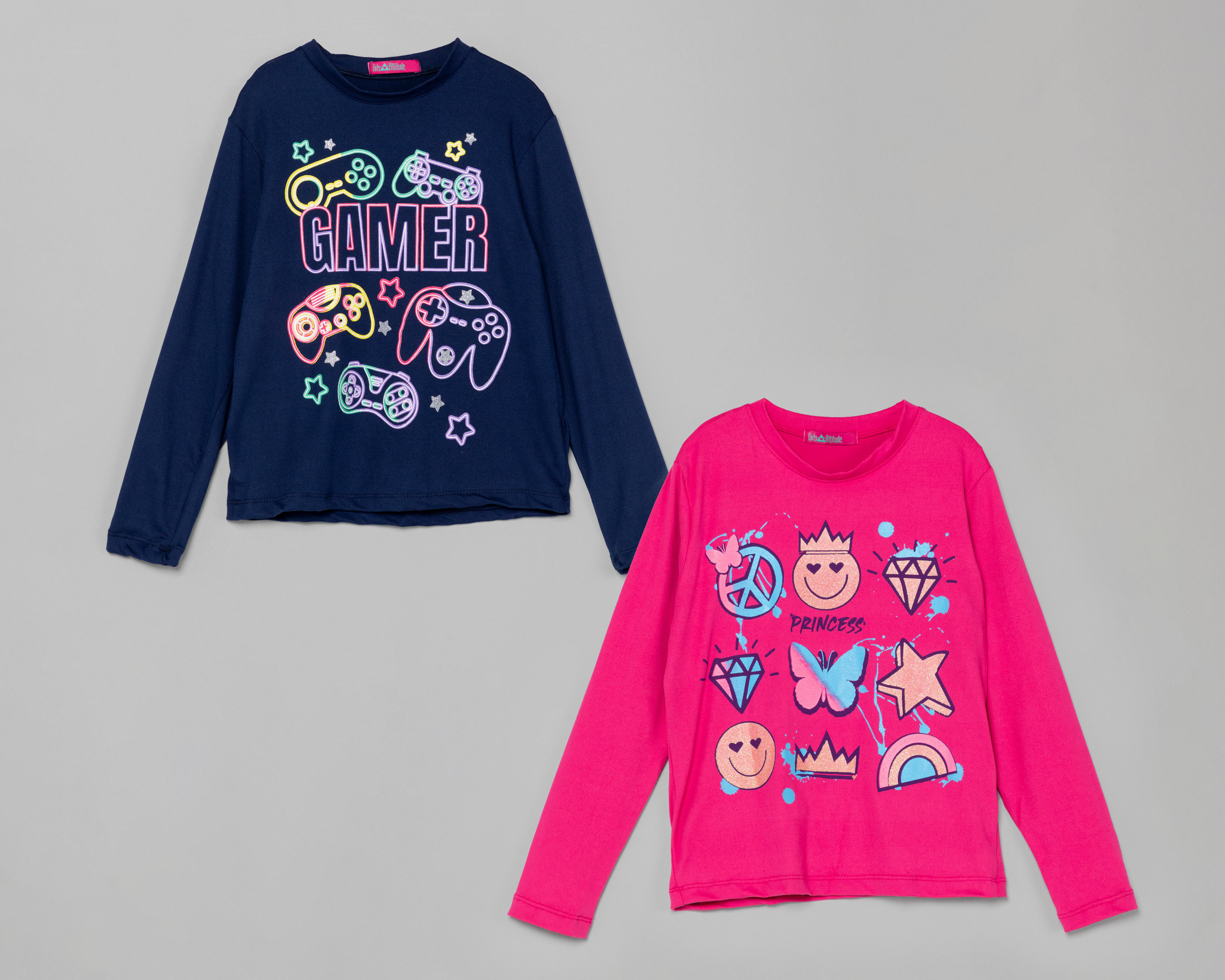 Playera Girls Attitude para Niña 2 Piezas