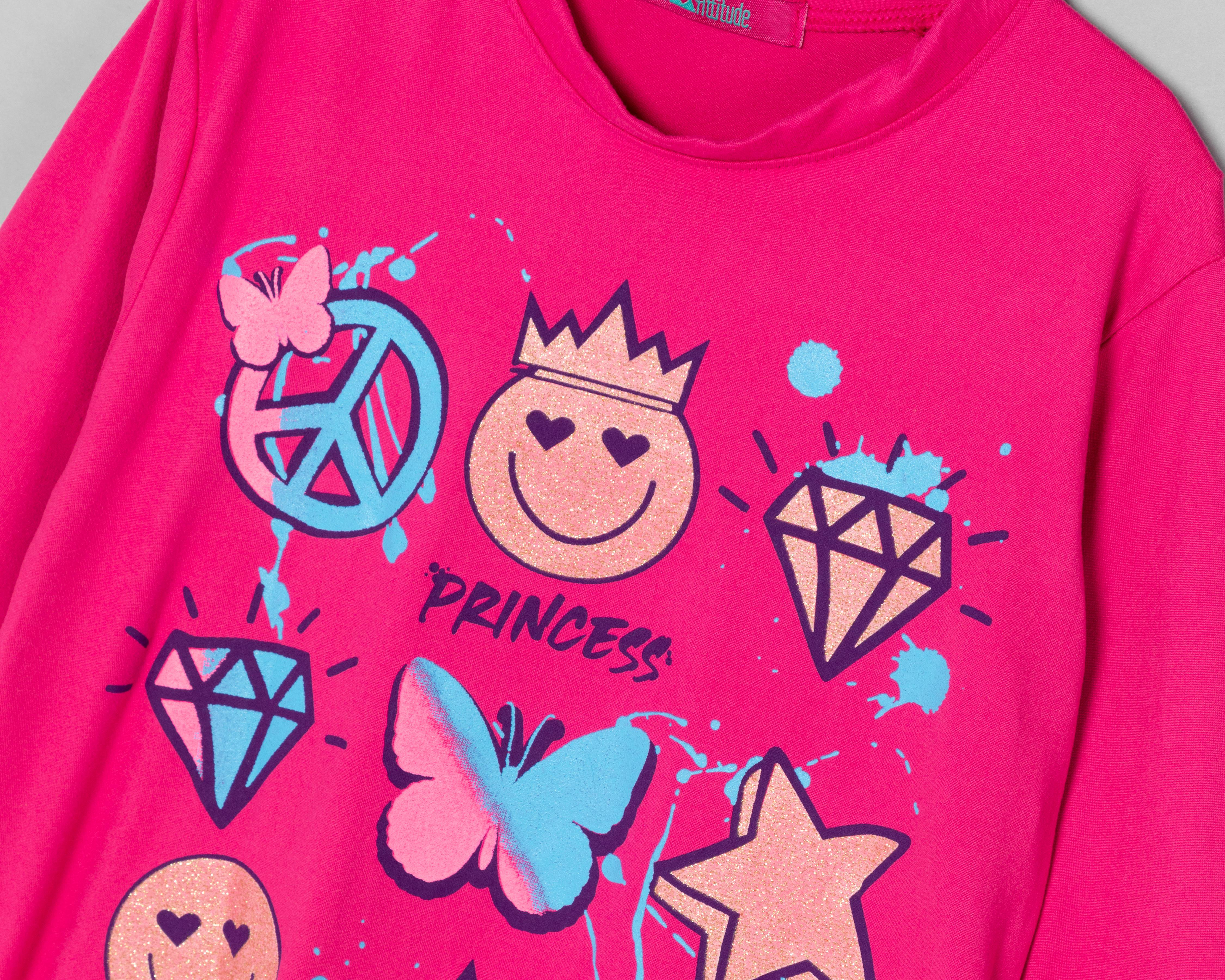 Foto 6 | Playera Girls Attitude para Niña 2 Piezas