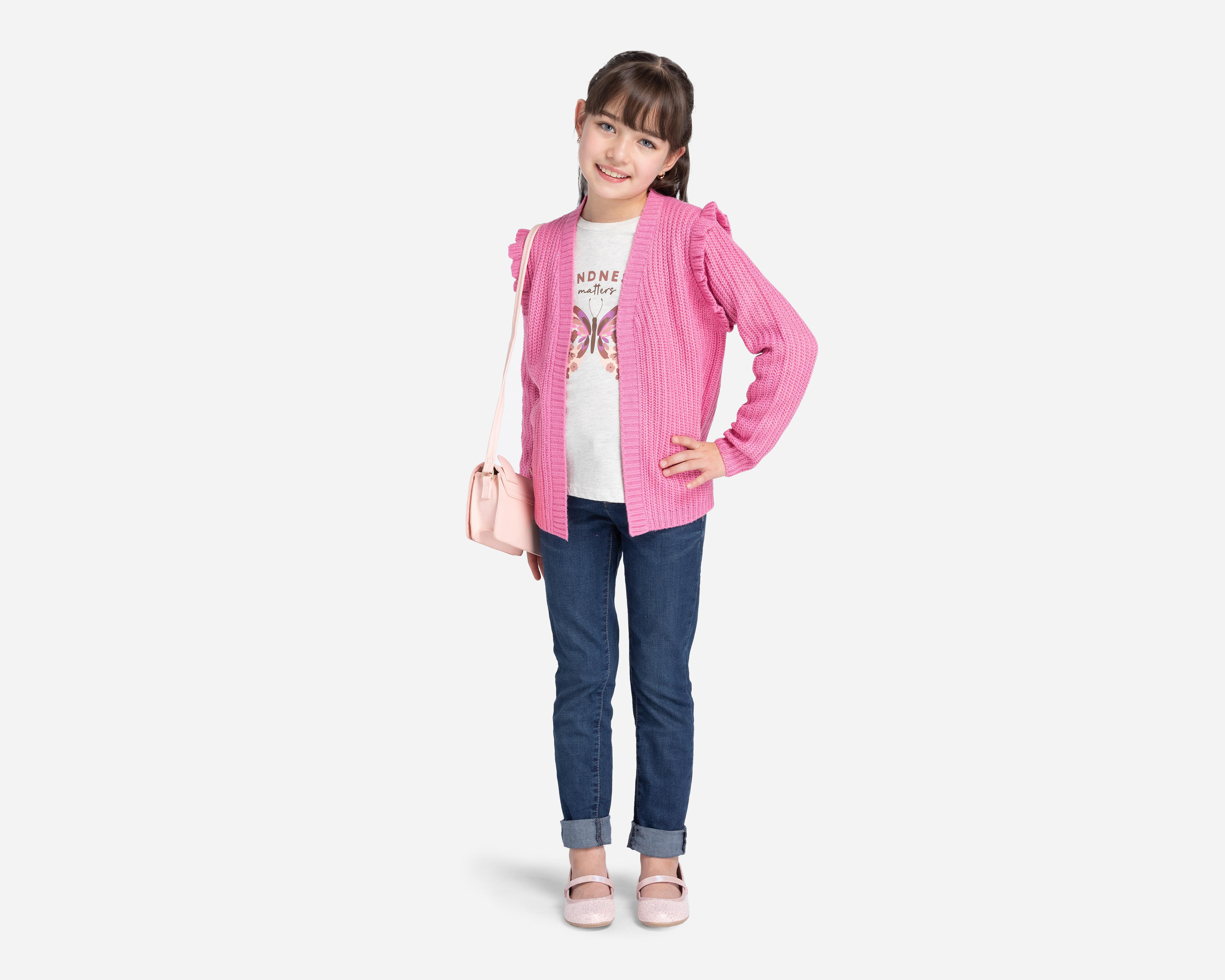 Foto 4 pulgar | Playera y Suéter Refill para Niña 2 Piezas