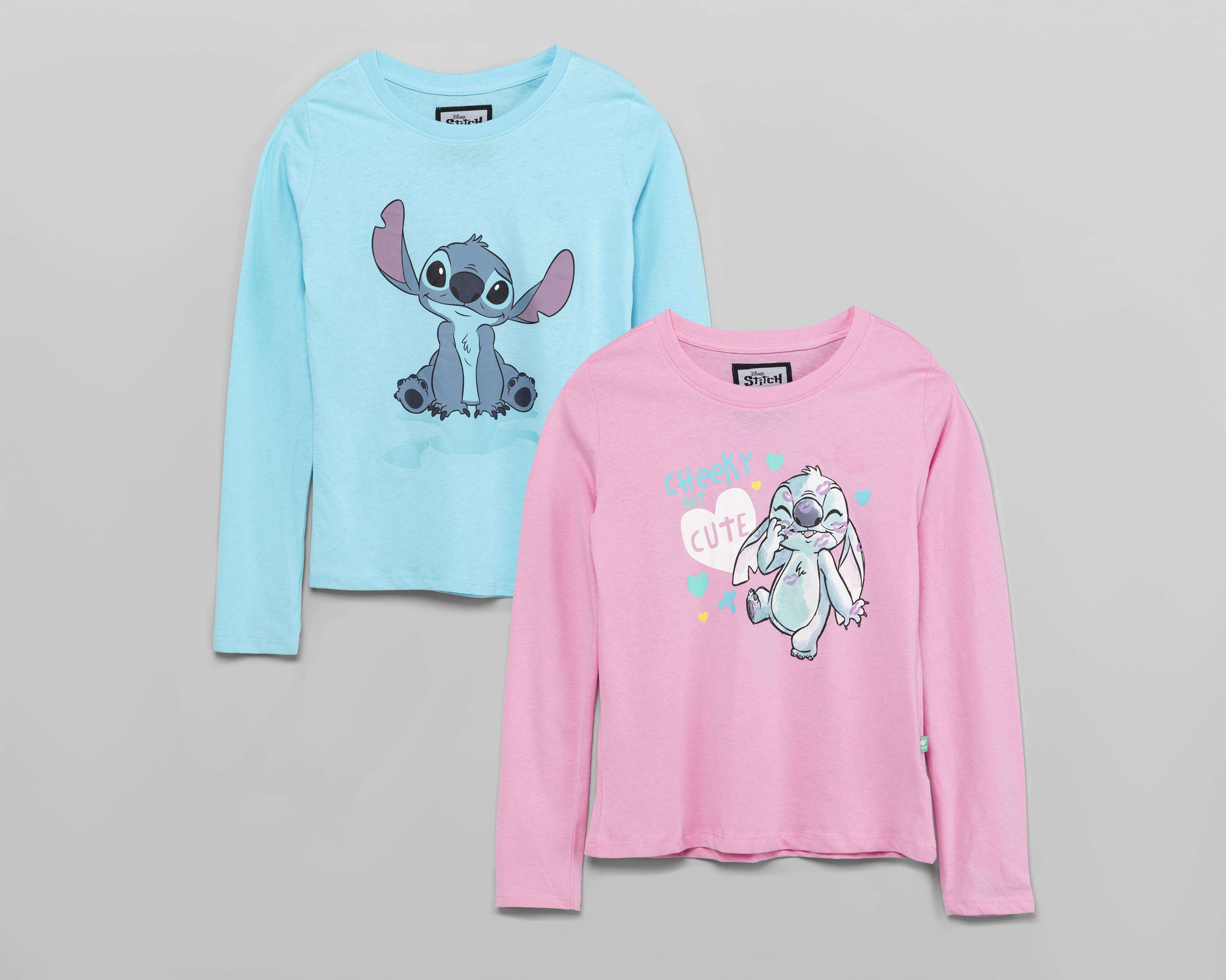 Foto 1 | Playera Disney Lilo & Stitch Juvenil 2 Piezas