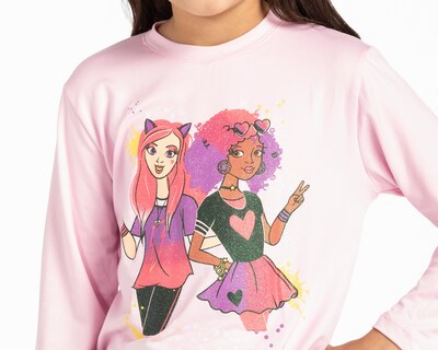 Foto 5 | Playera Girls Attitude para Niña 2 Piezas