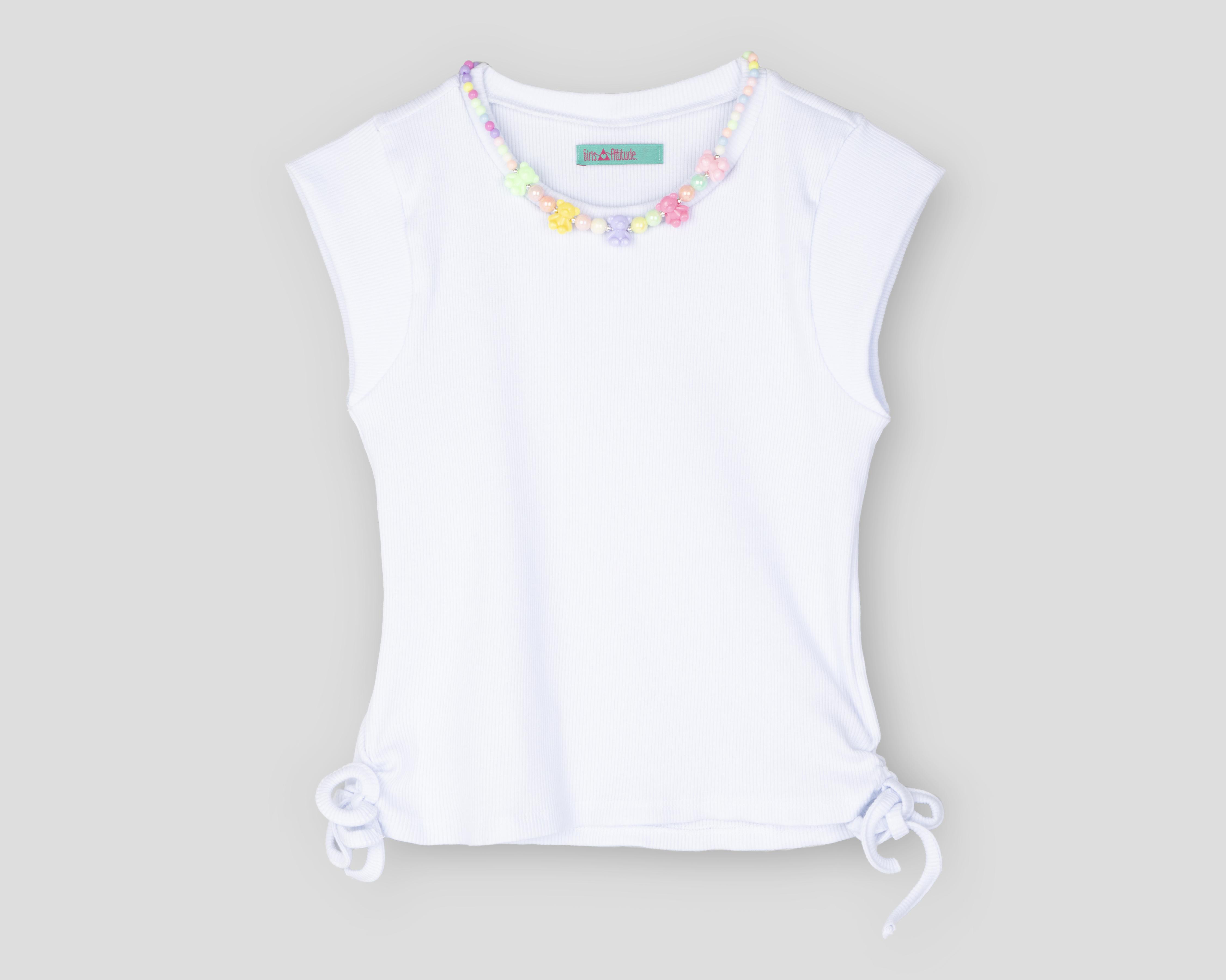 Playera Girls Attitude sin Mangas Lisa para Niña