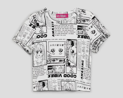 Foto 1 | Playera Girls Attitude Manga Corta Estampada para Niña