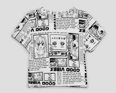 Foto 2 | Playera Girls Attitude Manga Corta Estampada para Niña