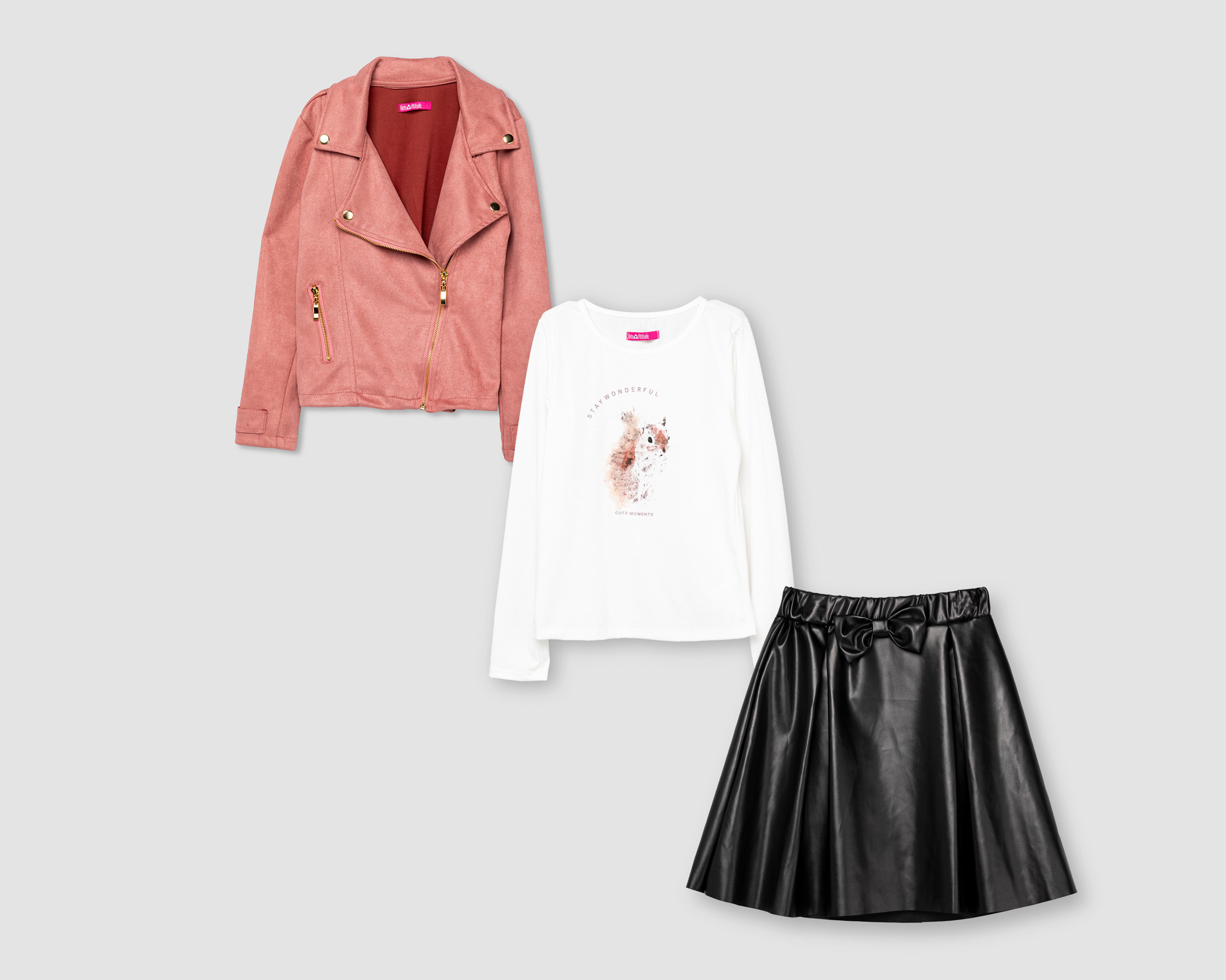 Conjunto con Falda Girls Attitude para Niña 3 Piezas $499