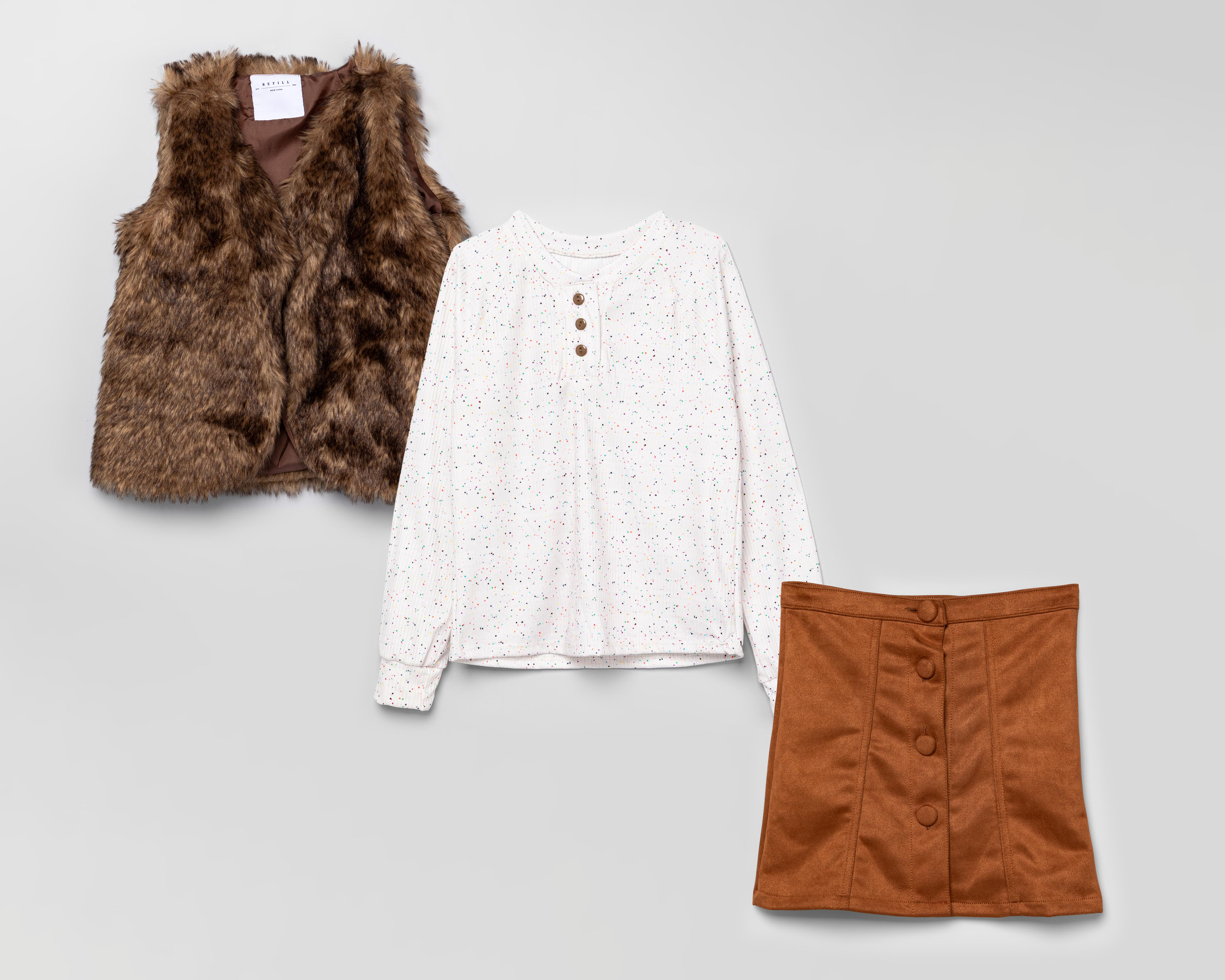 Foto 6 | Conjunto con Falda Refill para Niña 3 Piezas