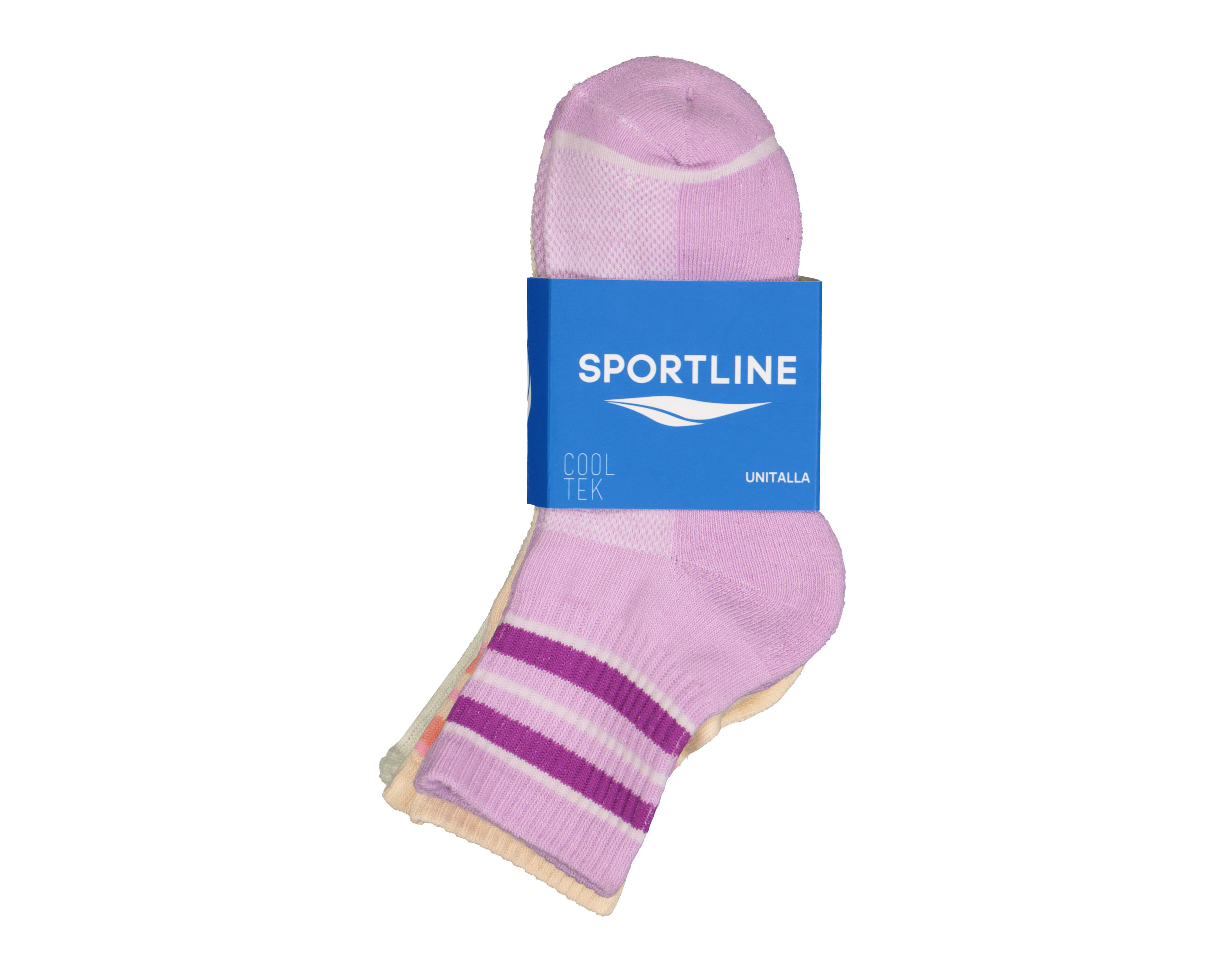 Foto 4 pulgar | Calcetas Deportivas Cortas Sportline Cool-Tek para Niña 3 Pares