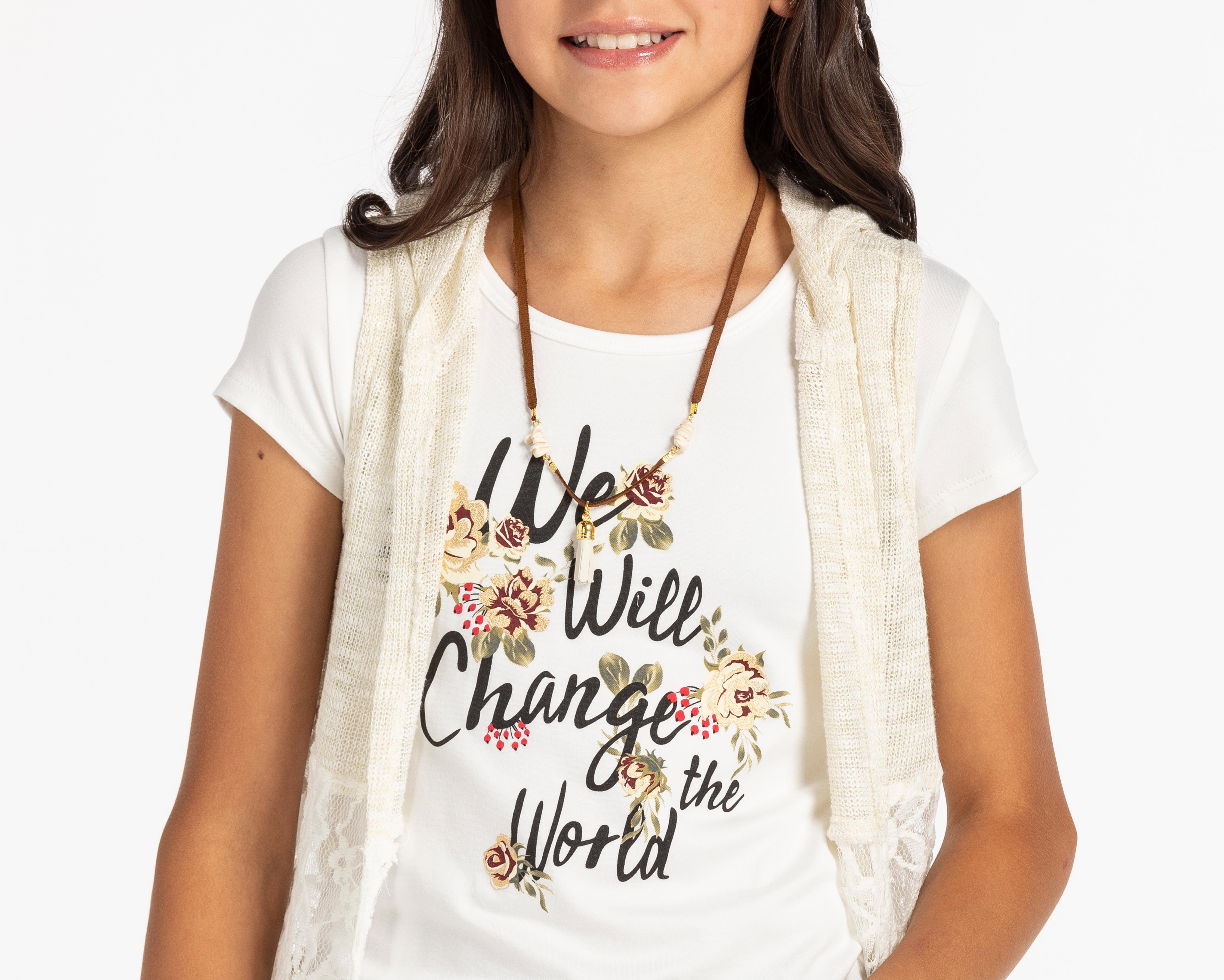 Foto 5 pulgar | Playera y Chaleco Refill Estampada para Niña