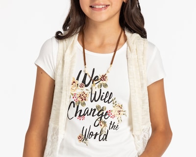 Foto 4 | Playera y Chaleco Refill Estampada para Niña
