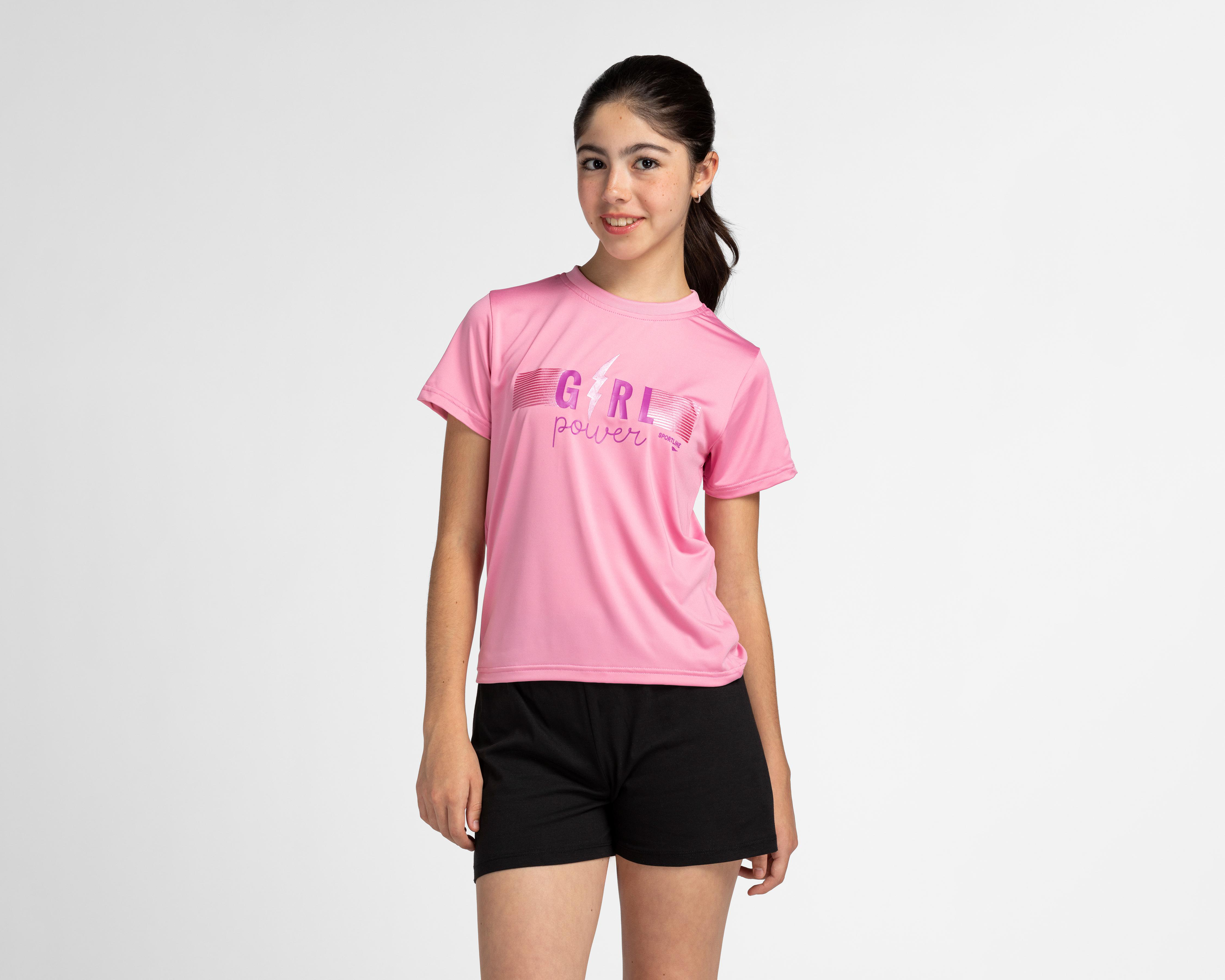 Foto 2 pulgar | Playera Sportline Manga Corta Estampada para Niña