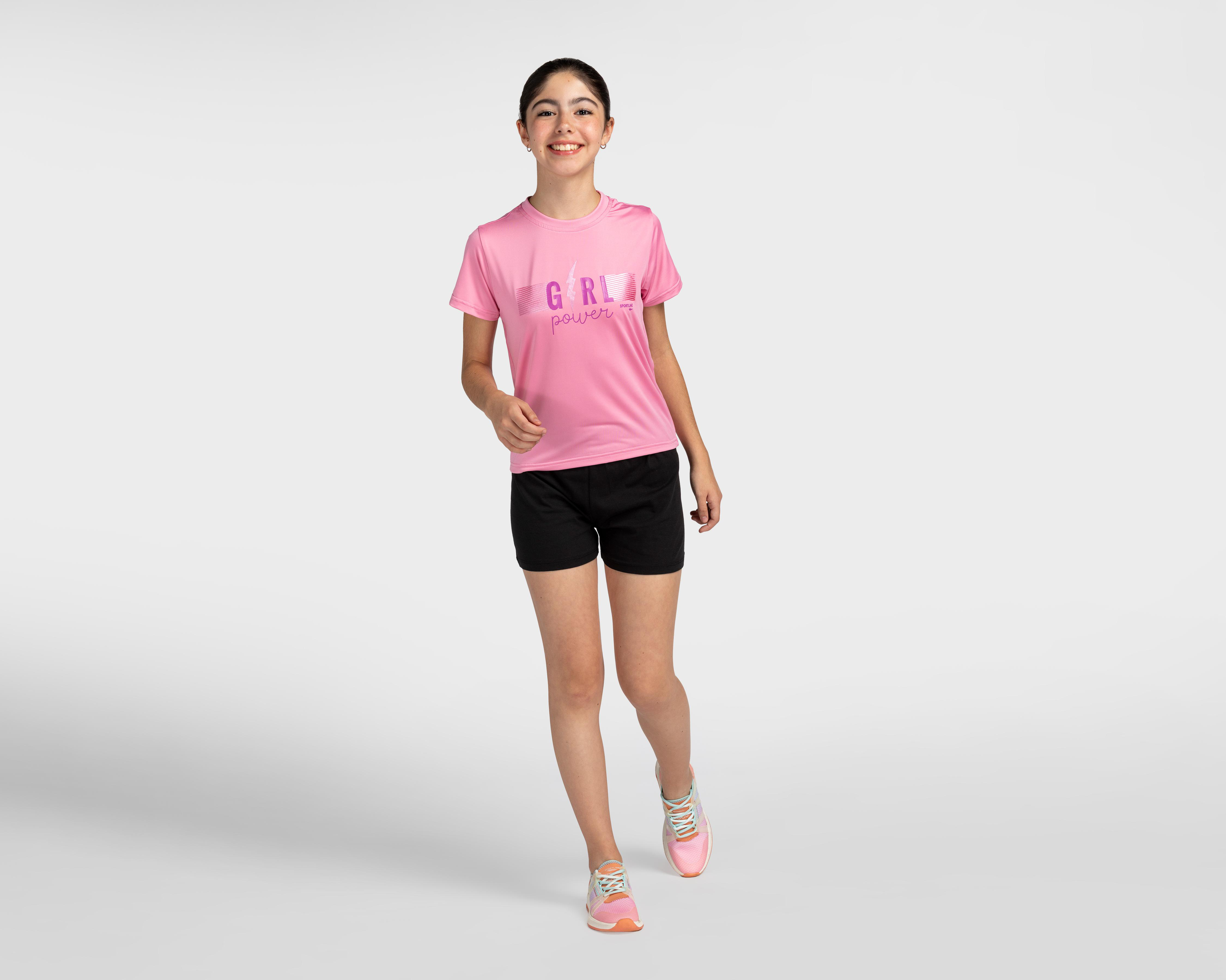 Foto 3 pulgar | Playera Sportline Manga Corta Estampada para Niña
