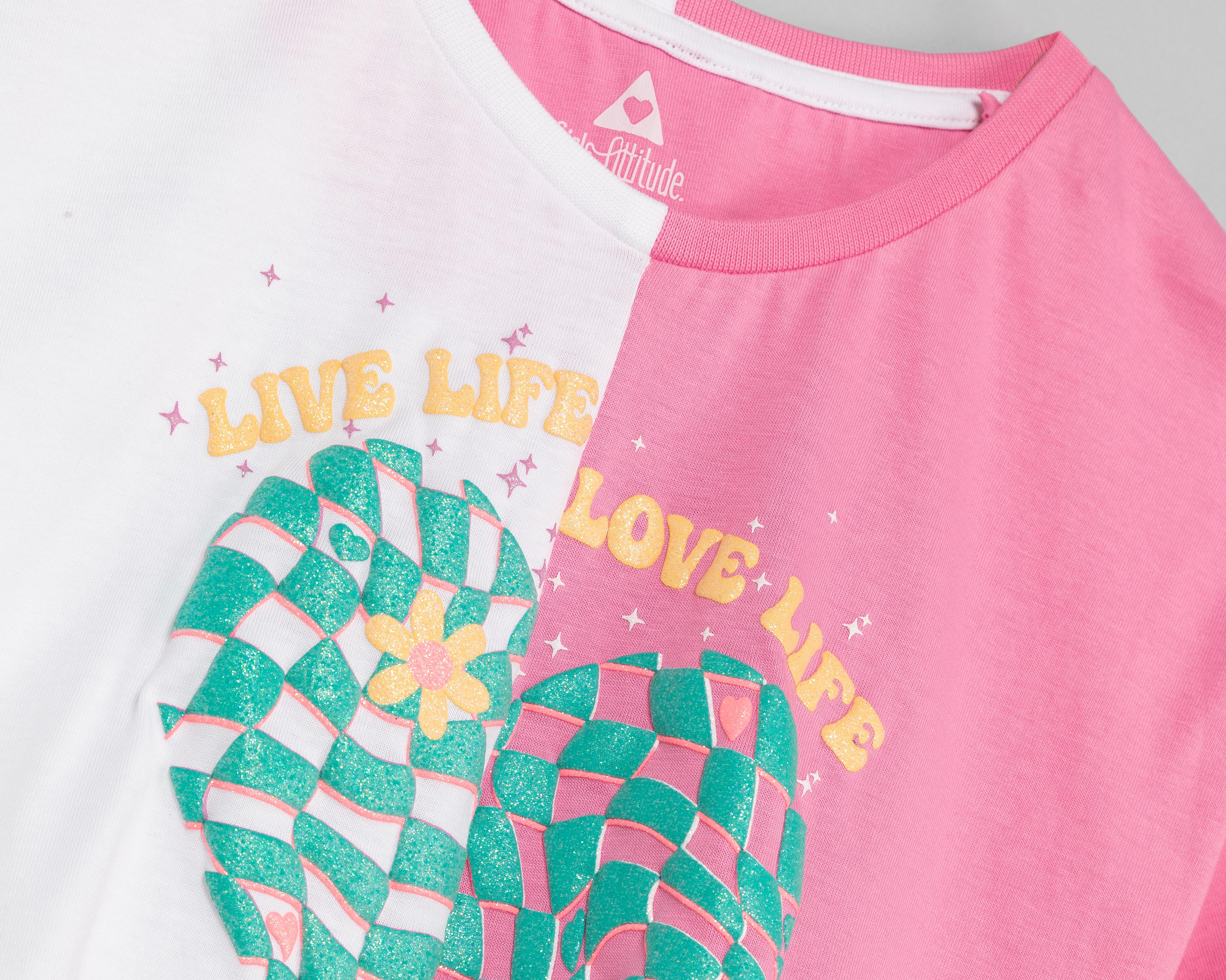 Foto 4 pulgar | Blusa Girls Attitude Manga Corta Estampado para Niña