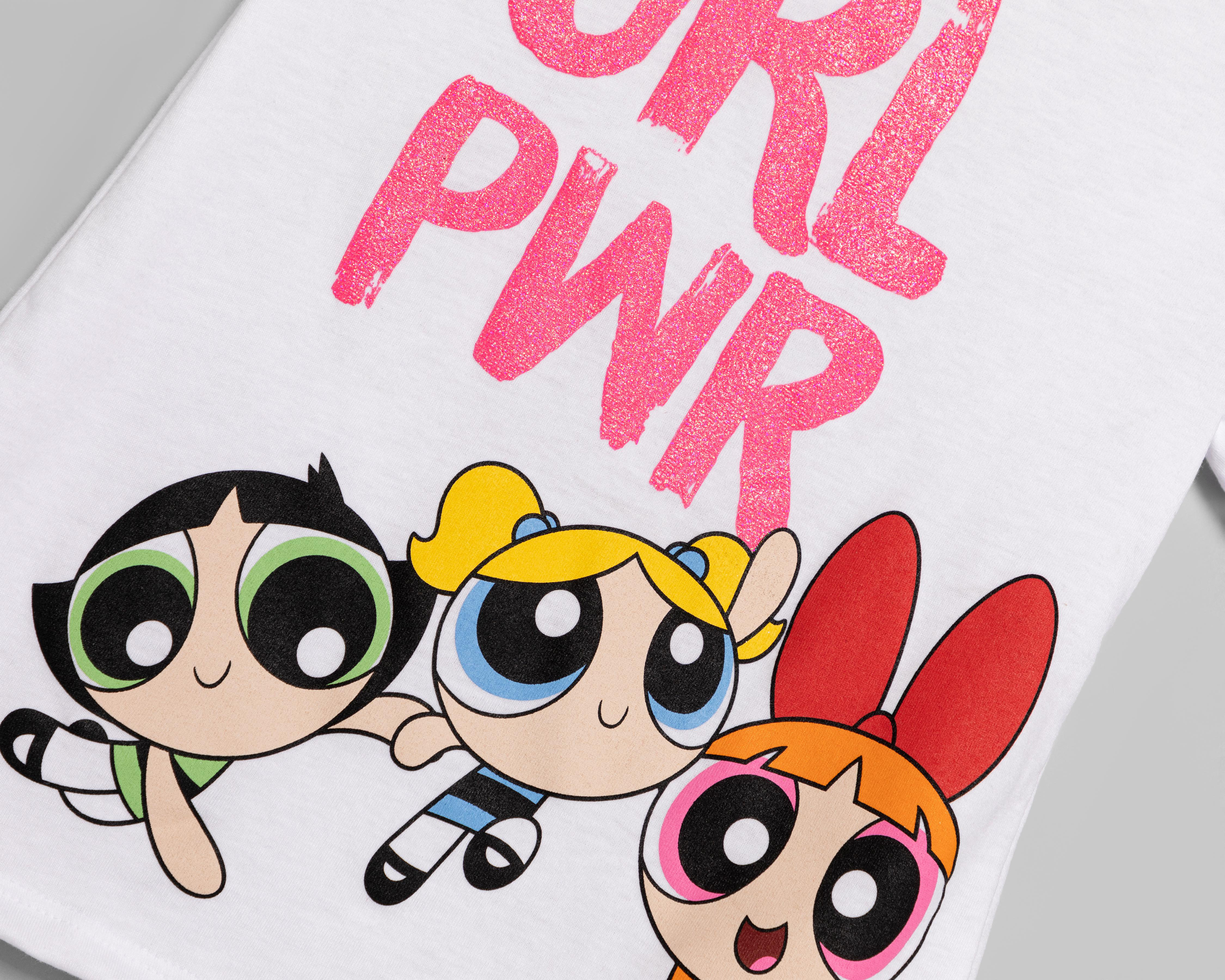 Foto 4 pulgar | Playera Las Chicas Superpoderosas Manga Corta Estampada para Niña