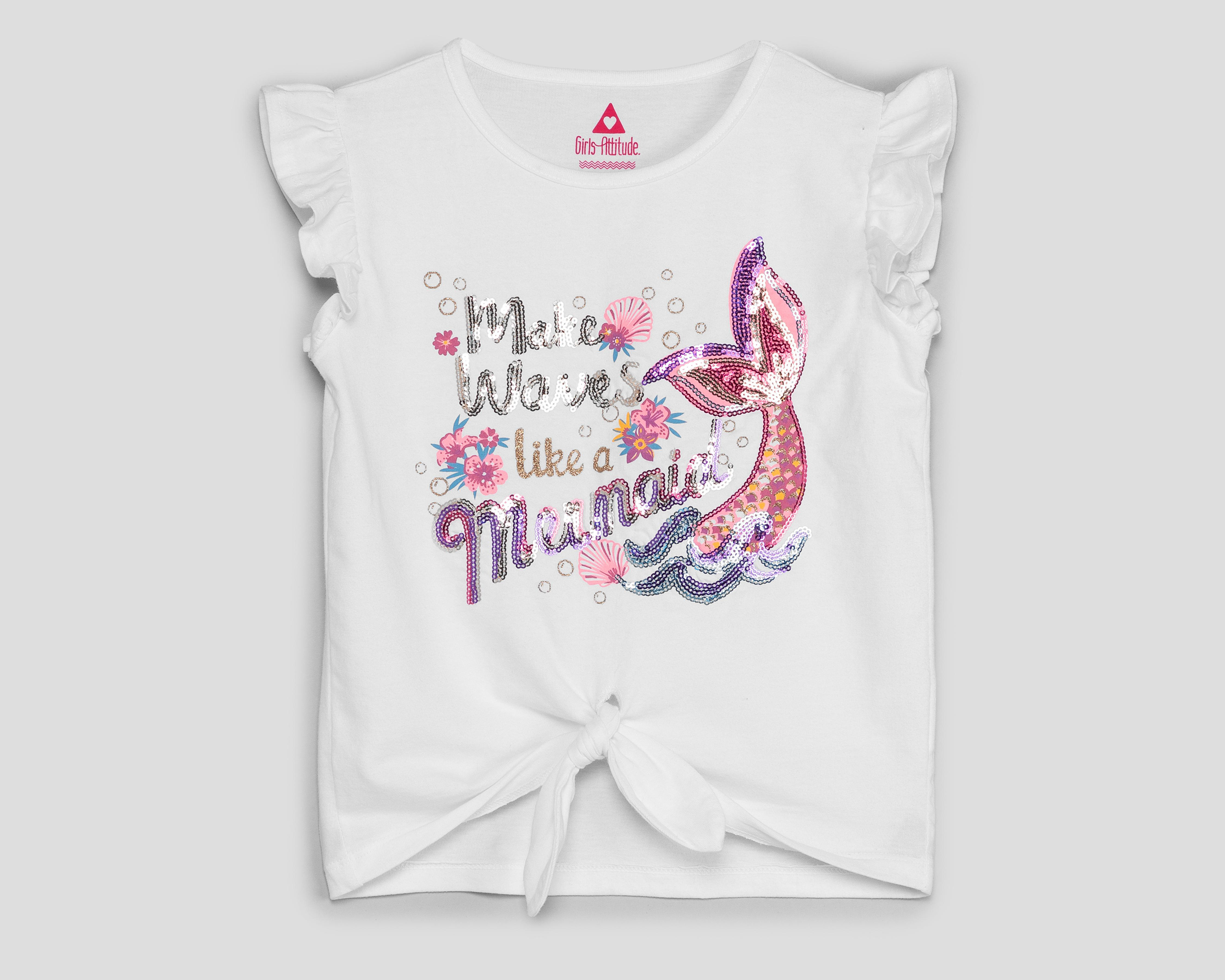 Foto 2 pulgar | Playera Girls Attitude sin Mangas Estampado para Niña
