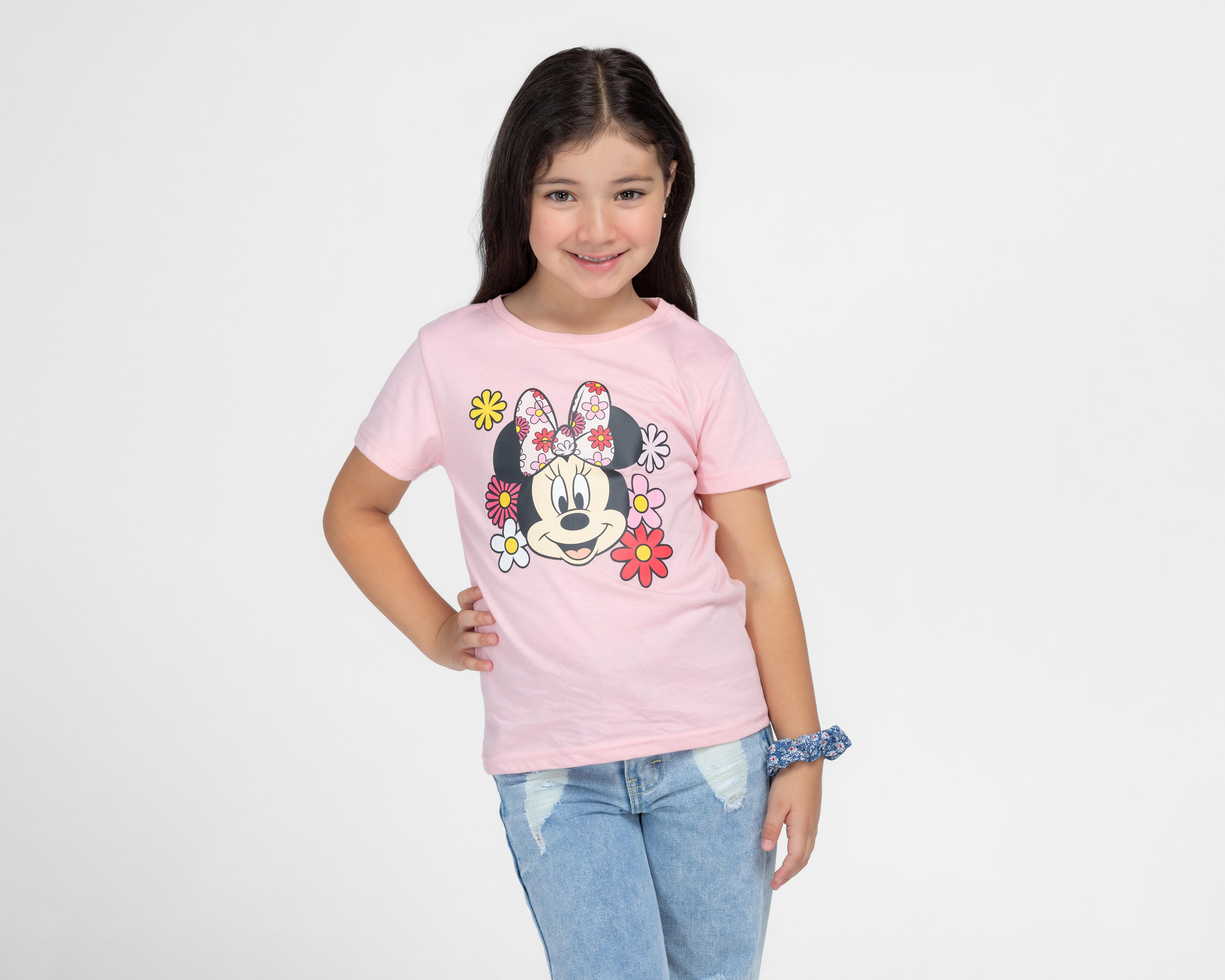 Playera Disney Minnie Mouse Manga Corta Estampada para Niña