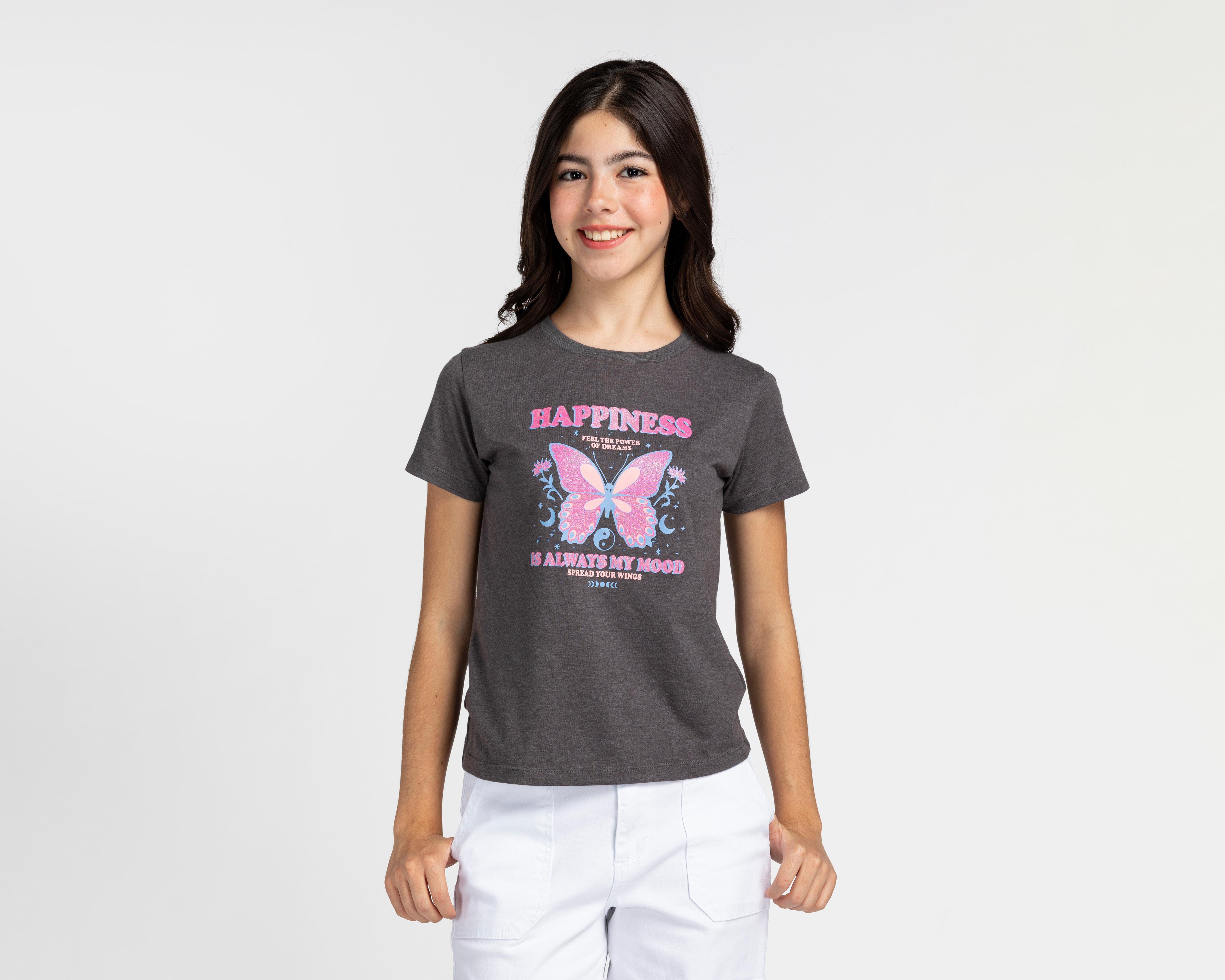 Foto 2 pulgar | Playera Girls Attitude Manga Corta Estampada Juvenil
