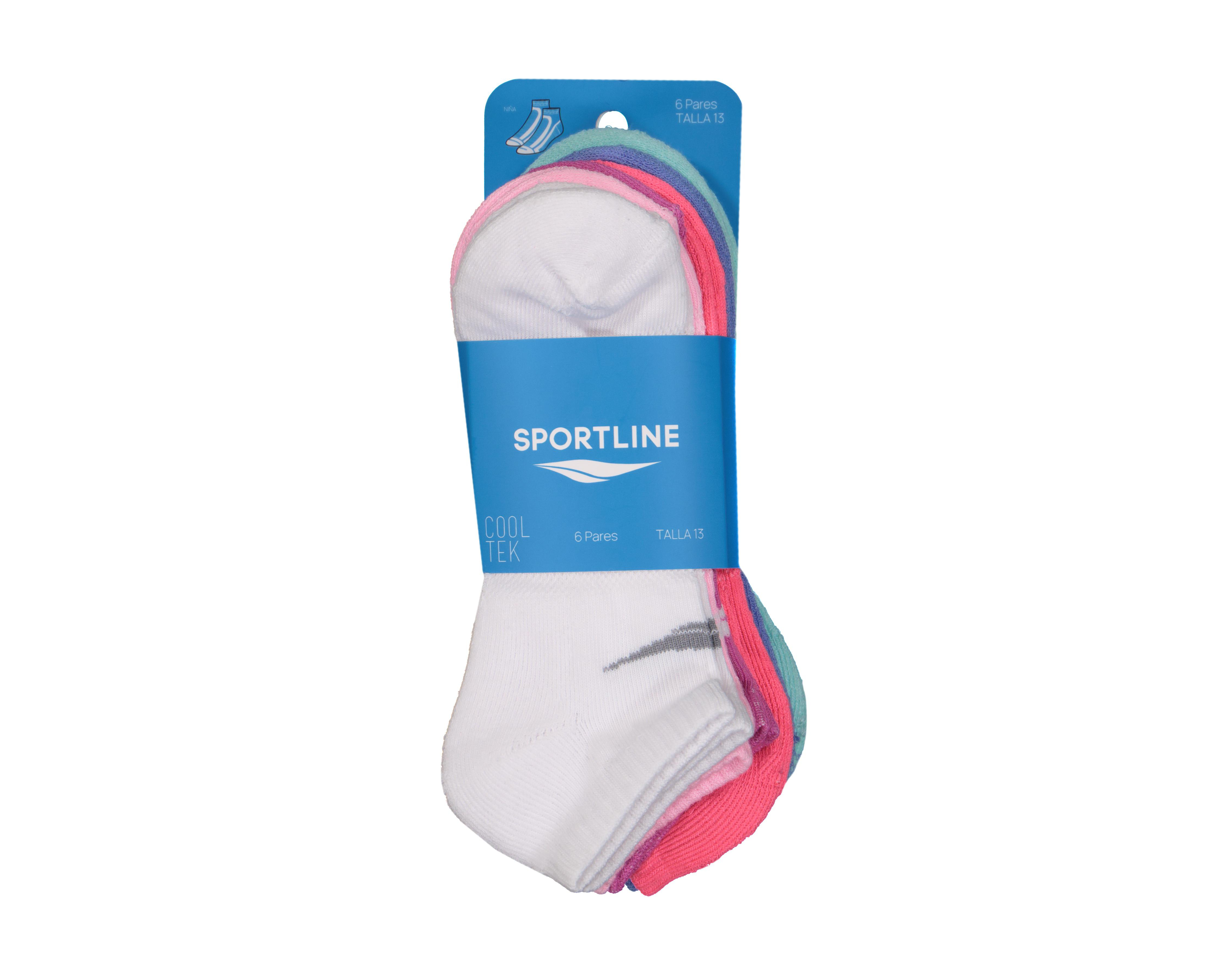 Foto 4 pulgar | Calcetas Tines Deportivas Sportline Cool-Tek para Niña 6 Pares