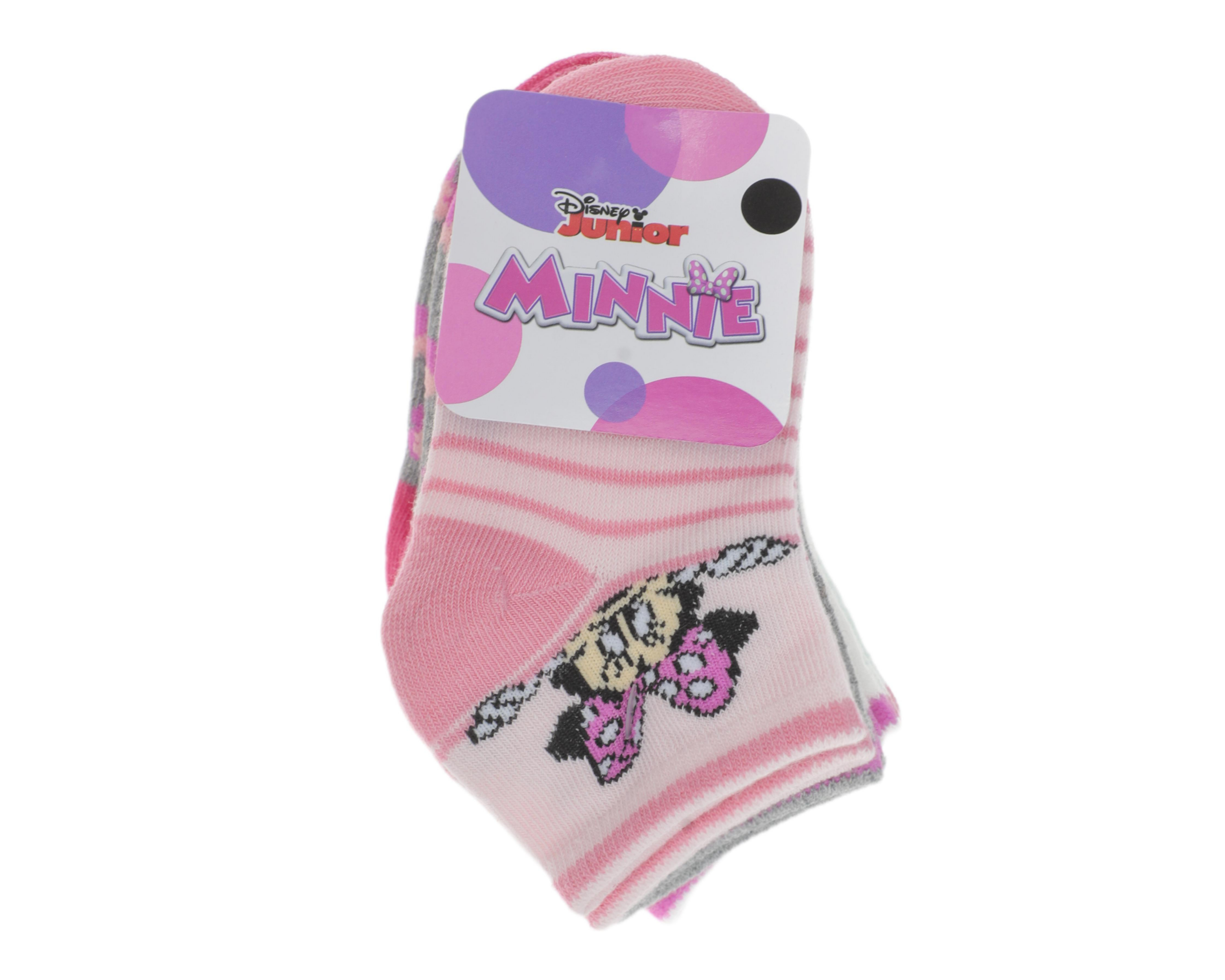Foto 2 pulgar | Calcetas Cortas Disney Minnie Mouse para Niña 6 Pares