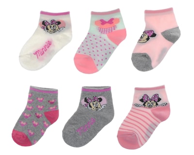 Foto 2 | Calcetas Cortas Disney Minnie Mouse para Niña 6 Pares