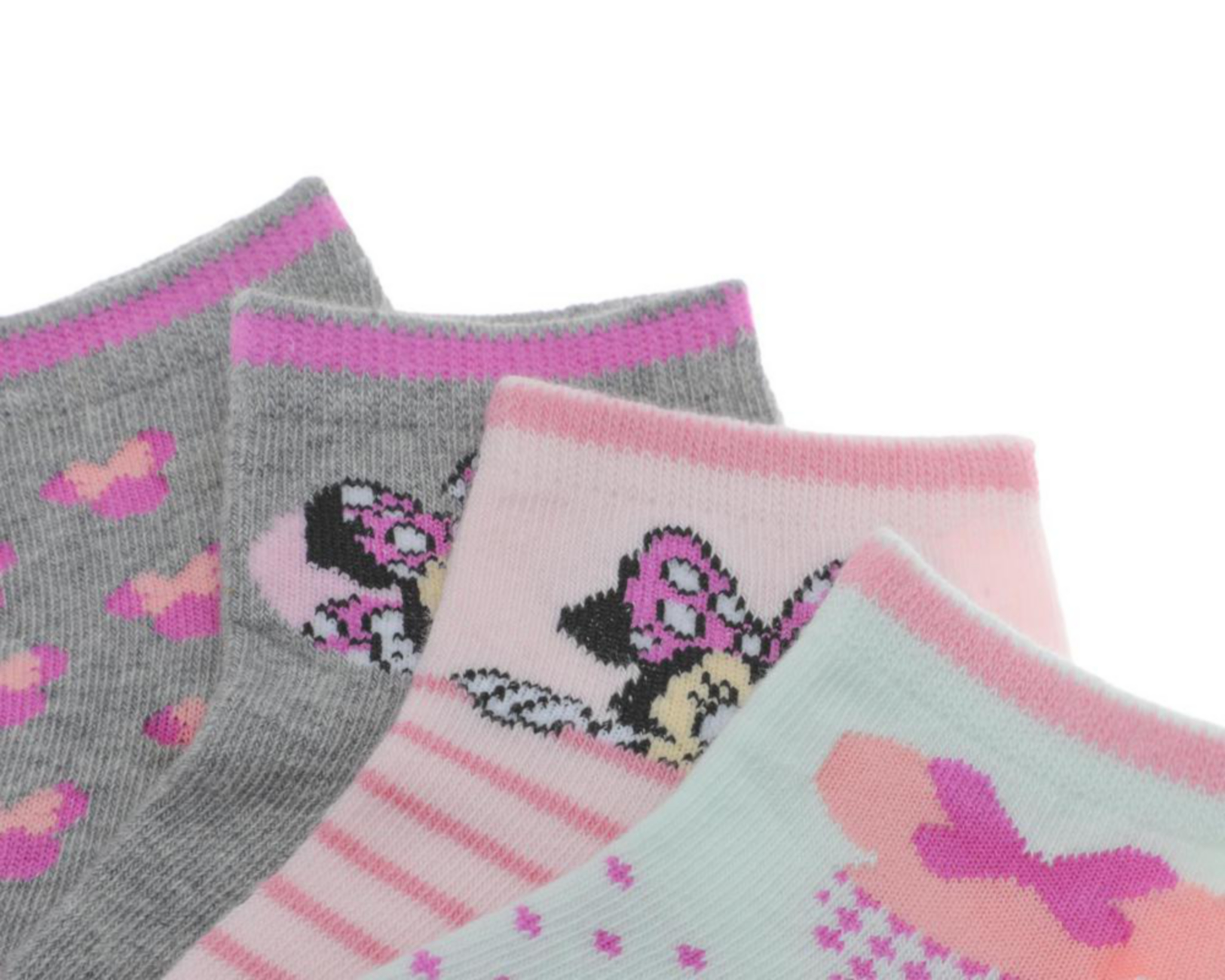 Foto 4 pulgar | Calcetas Cortas Disney Minnie Mouse para Niña 6 Pares