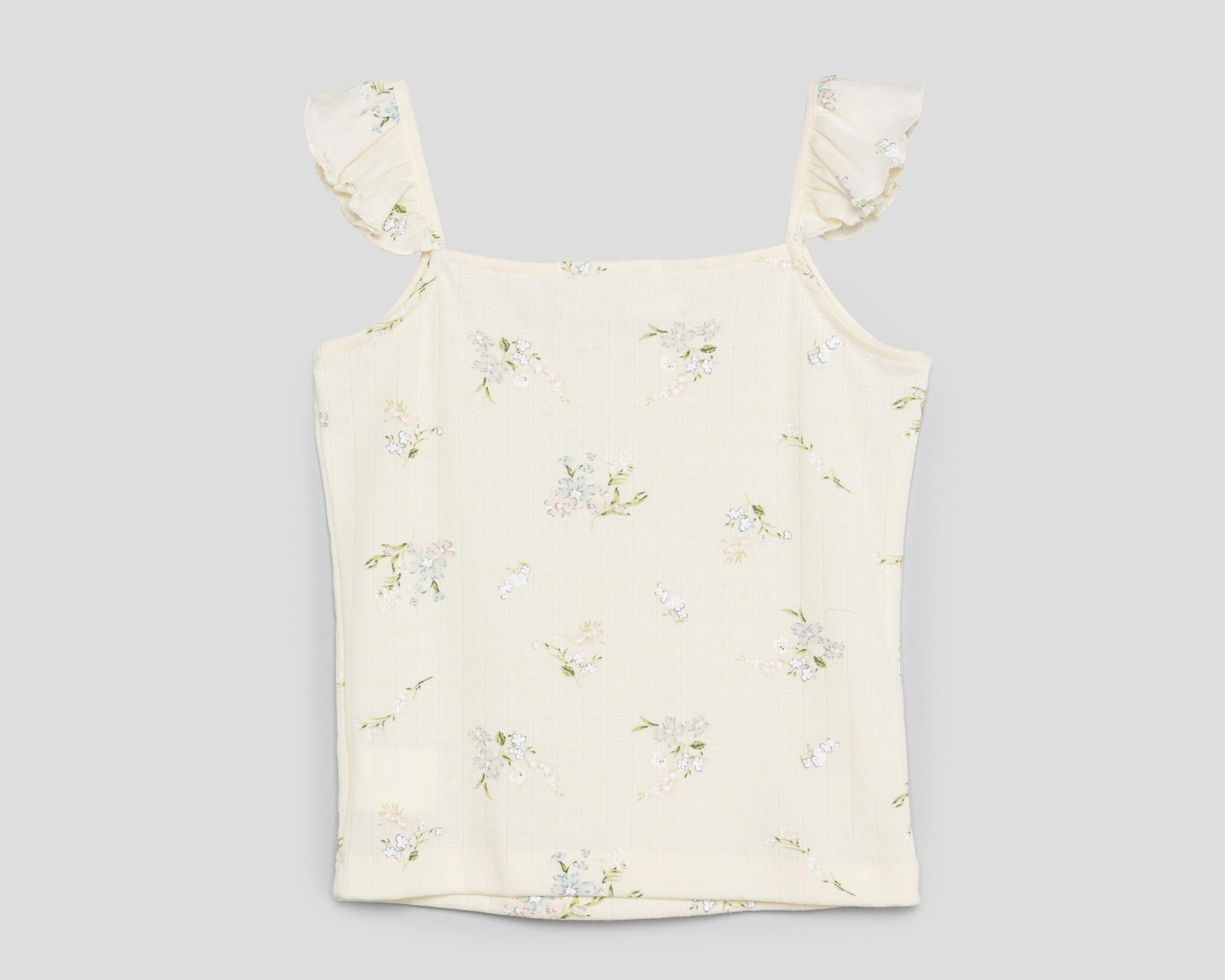 Foto 2 | Blusa Refill sin Mangas Floral para Niña
