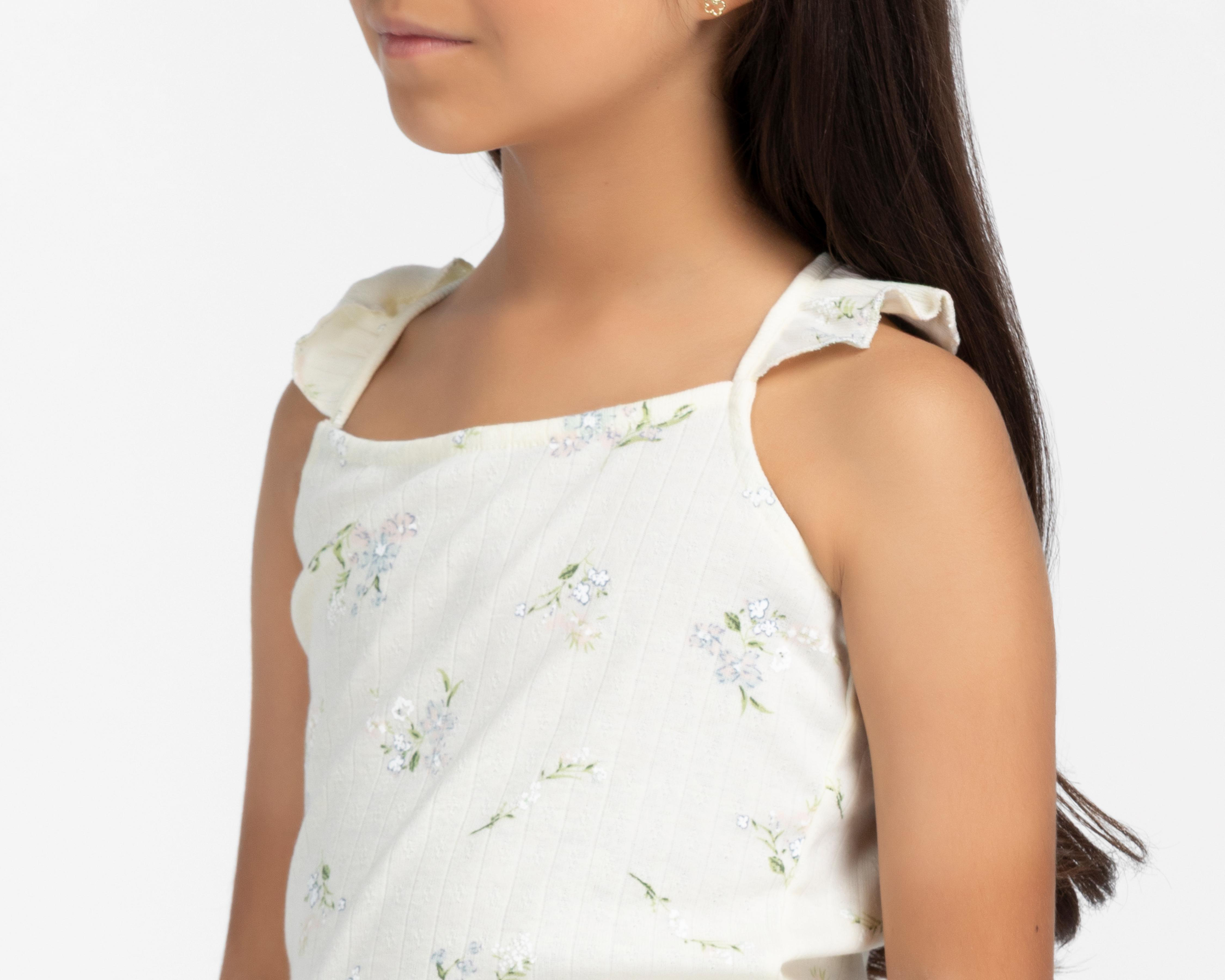 Foto 4 | Blusa Refill sin Mangas Floral para Niña