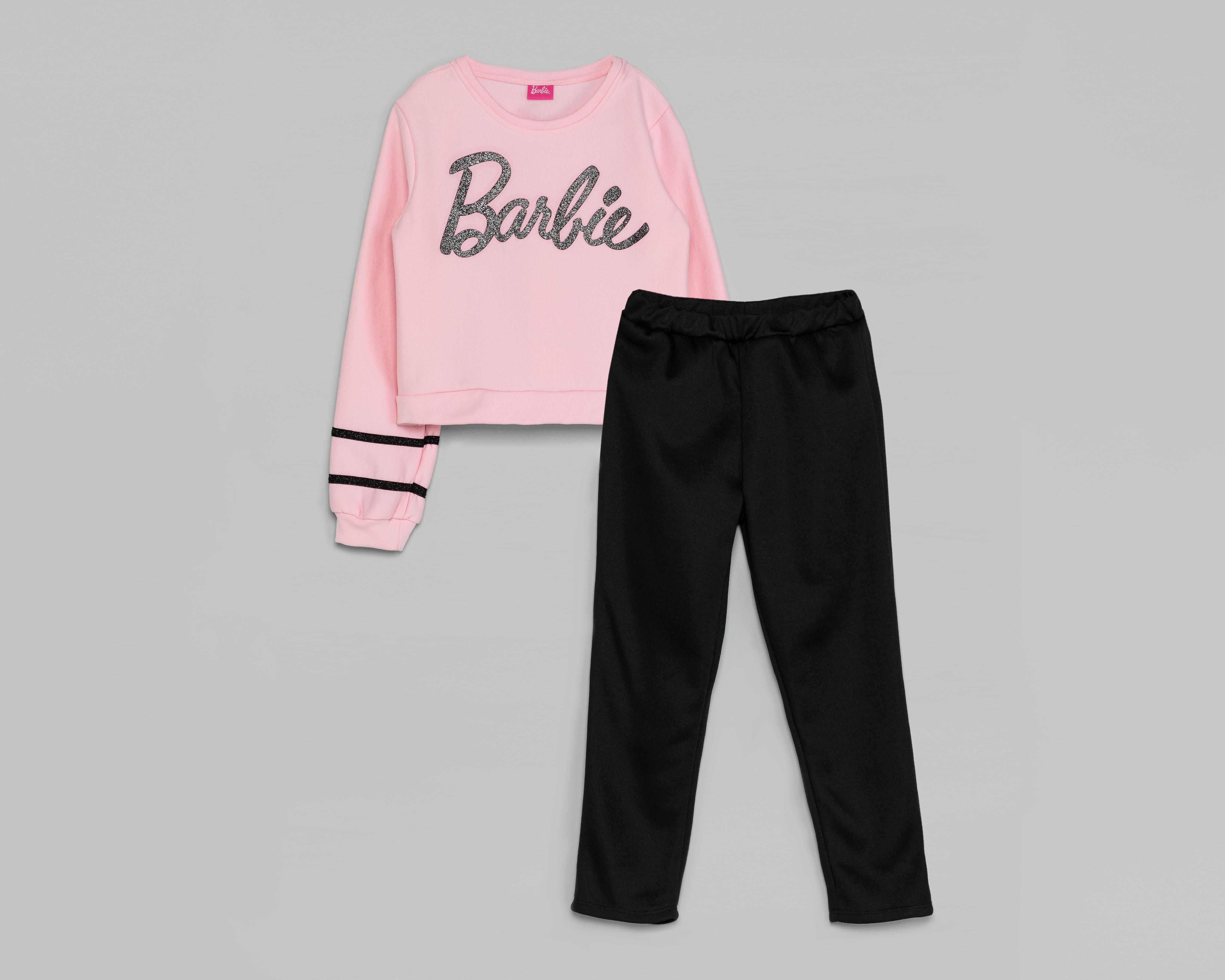 Foto 2 pulgar | Pants y Sudadera Barbie para Niña