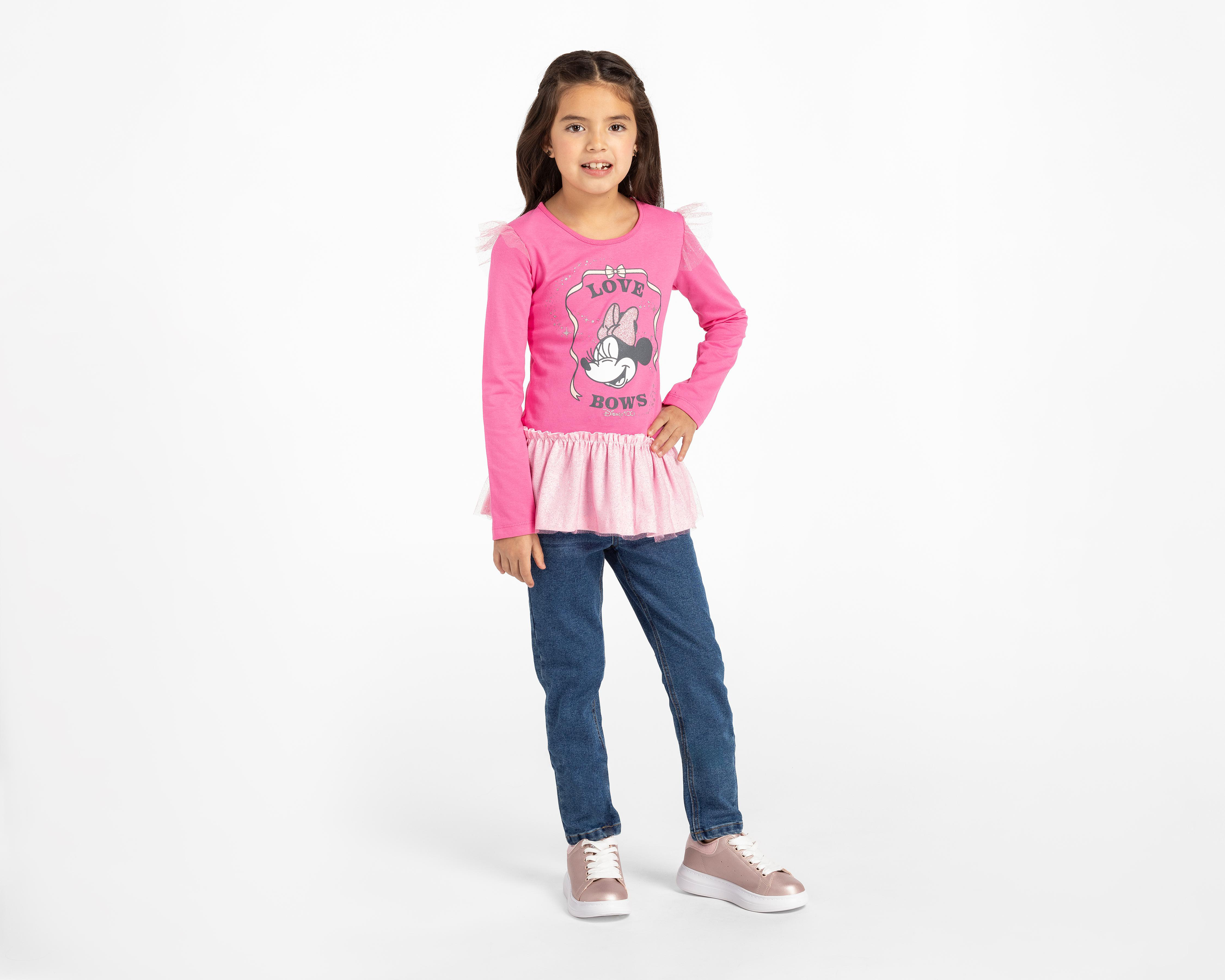 Playera Disney Minnie Mouse Manga Larga Estampada para Niña