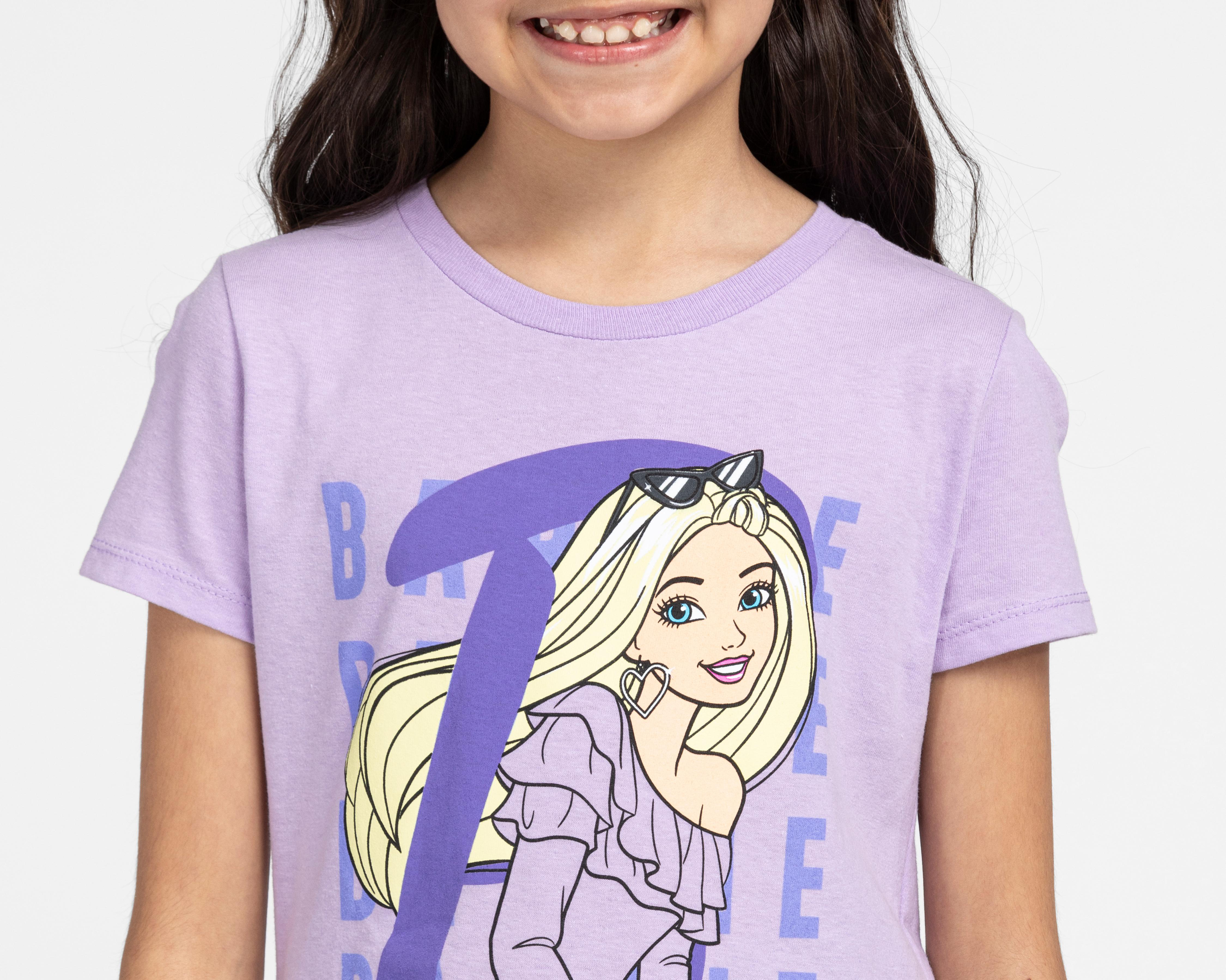 Foto 4 pulgar | Playera Barbie para Niña