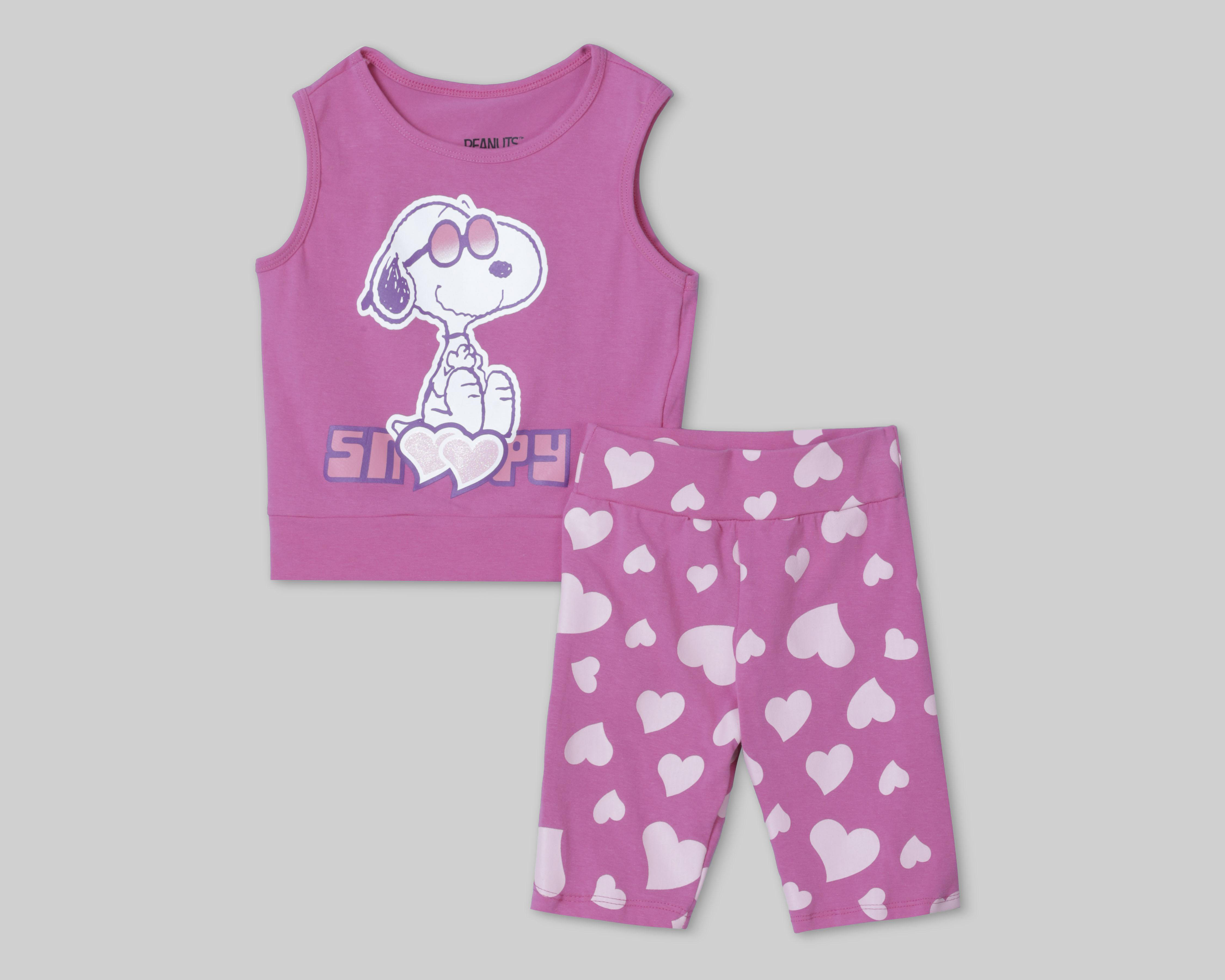 Foto 2 pulgar | Conjunto de Short y Playera Peanuts para Niña