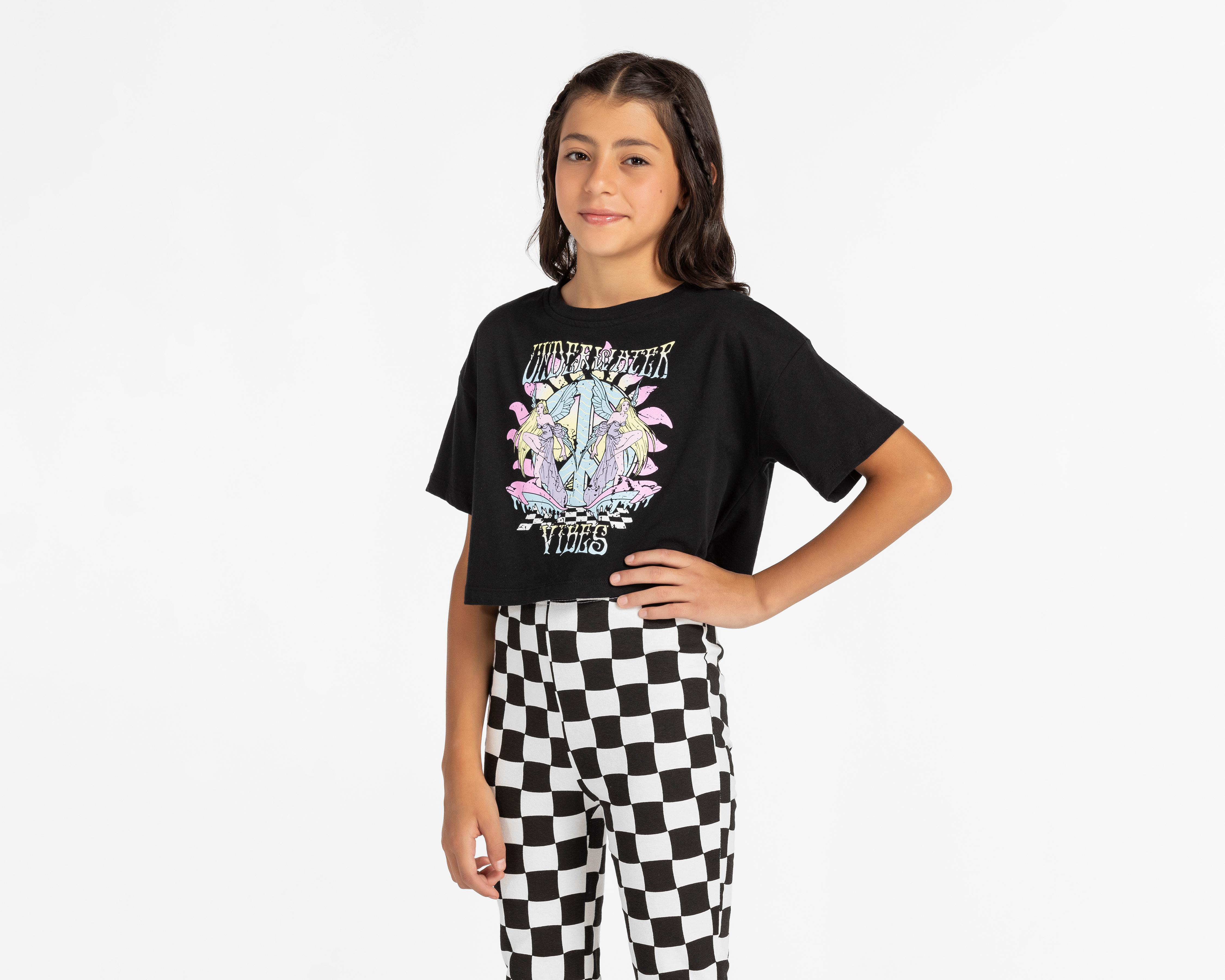Playera Girls Attitude Manga Corta Hadas Juvenil