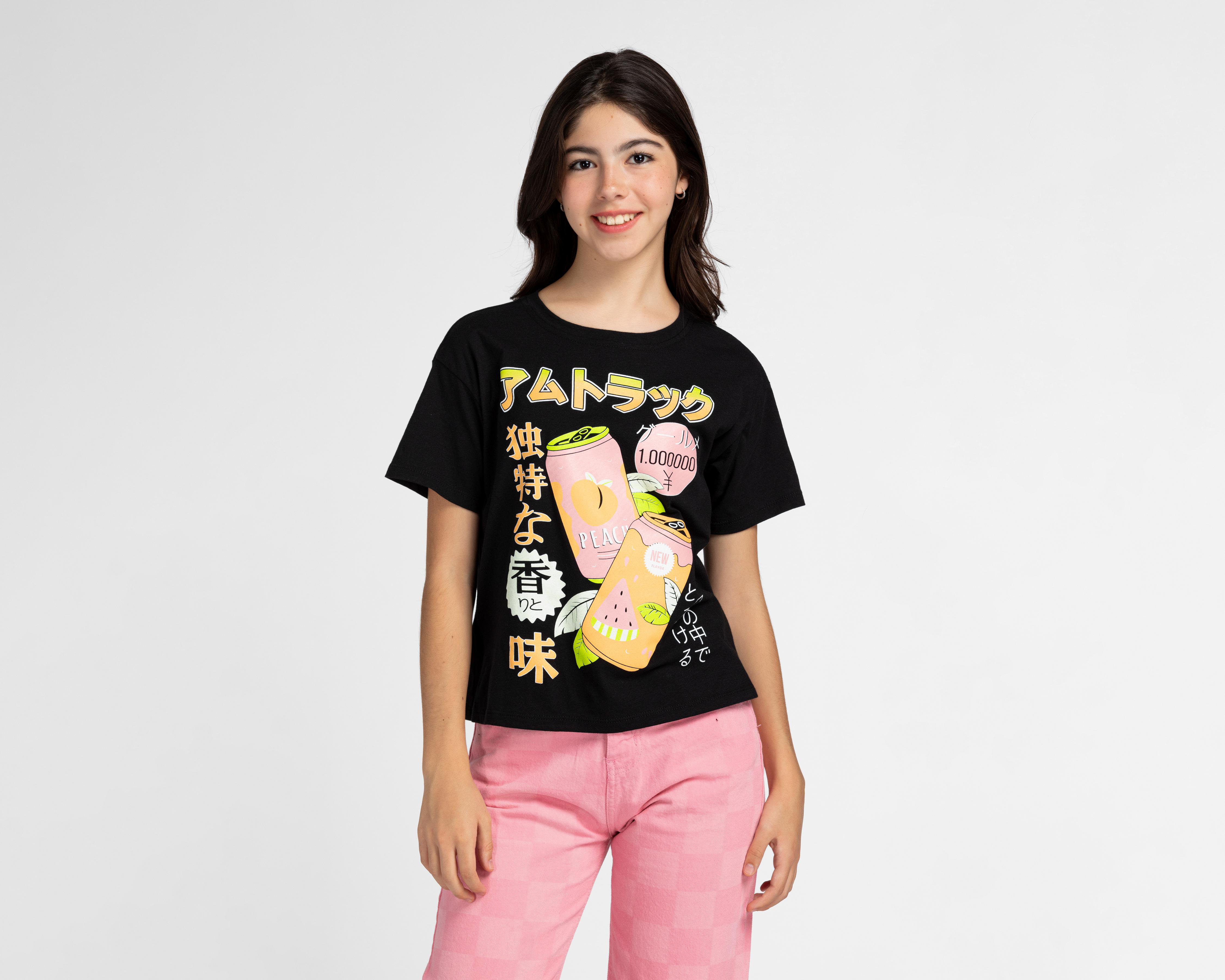 Foto 1 | Playera Girls Attitude Manga Corta Estampada para Niña