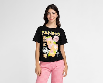 Foto 1 | Playera Girls Attitude Manga Corta Estampada para Niña