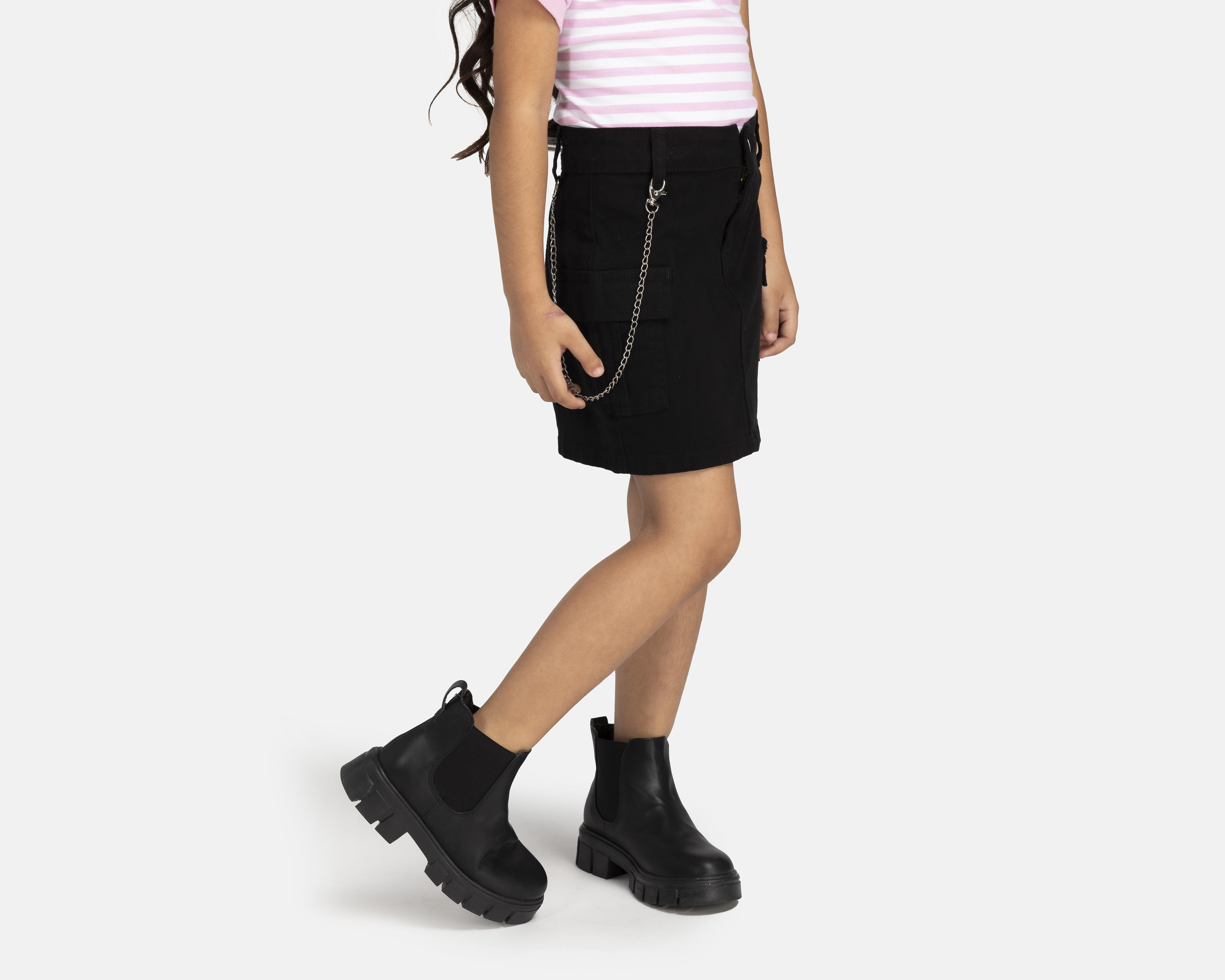 Falda Negra Girls Attitude Juvenil con Cadena