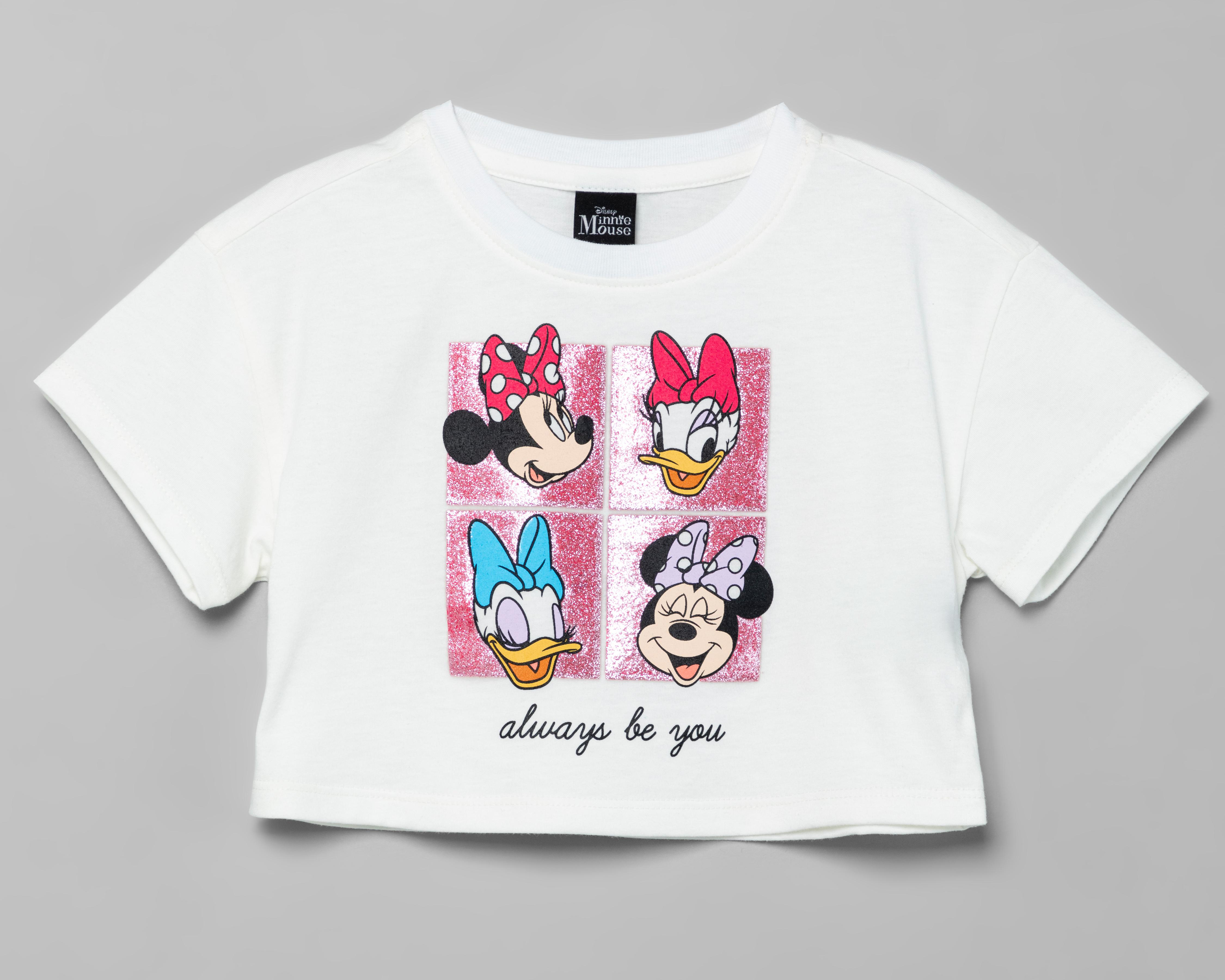 Crop Top Disney Manga Corta Estampada para Niña